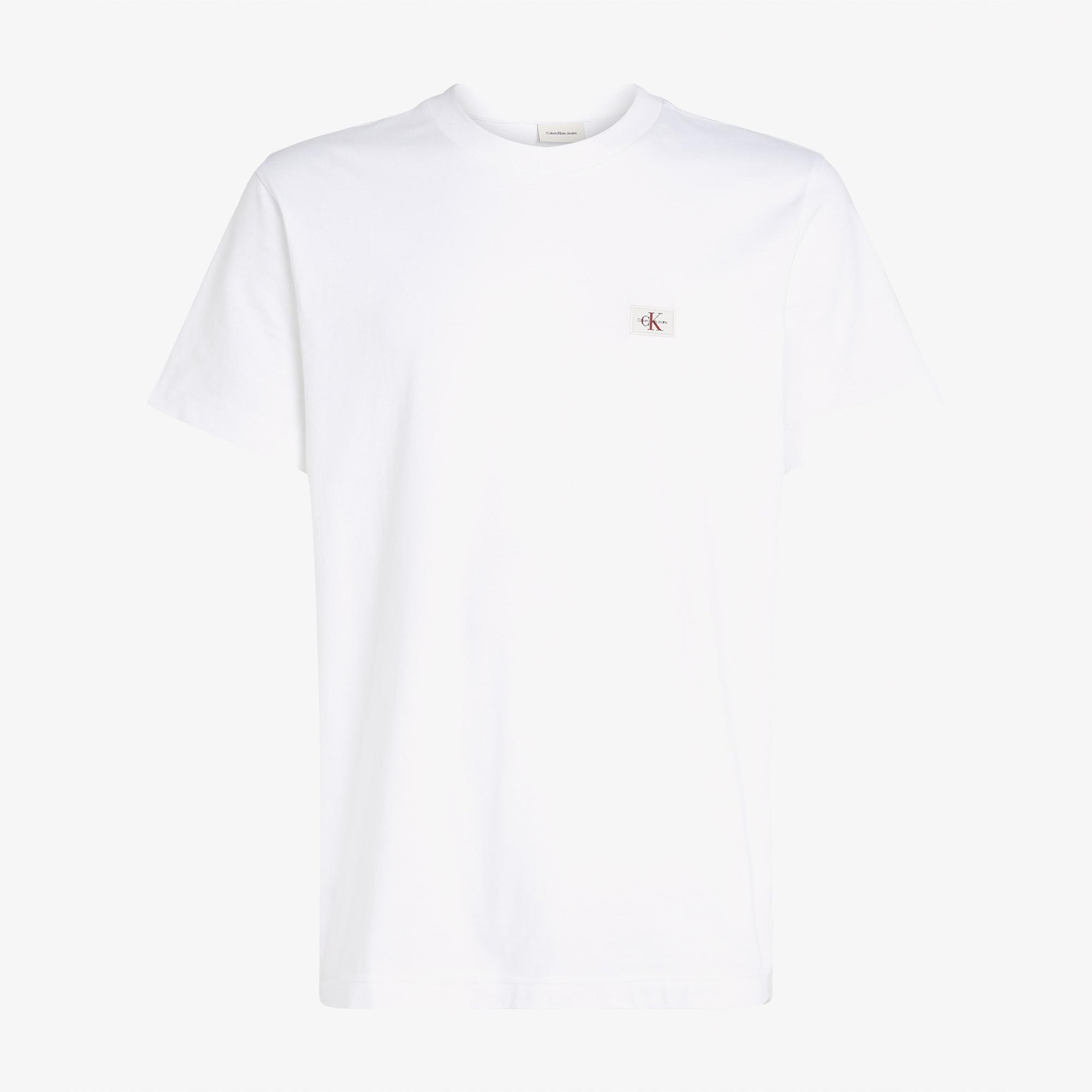 Calvin Klein Woven Label Regular Erkek Beyaz T-Shirt