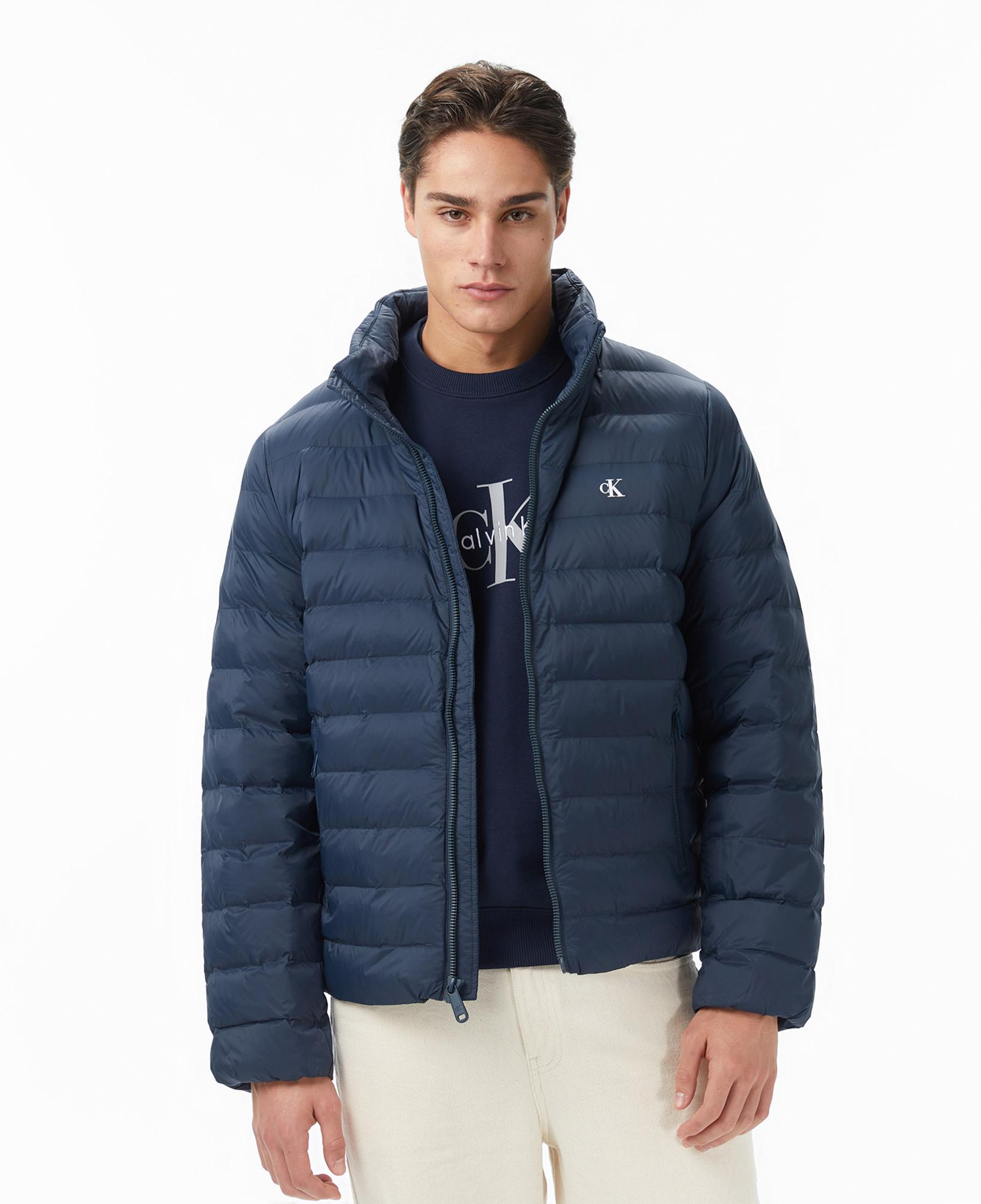 Calvin Klein Nylon Hooded Puffer Erkek Lacivert Mont
