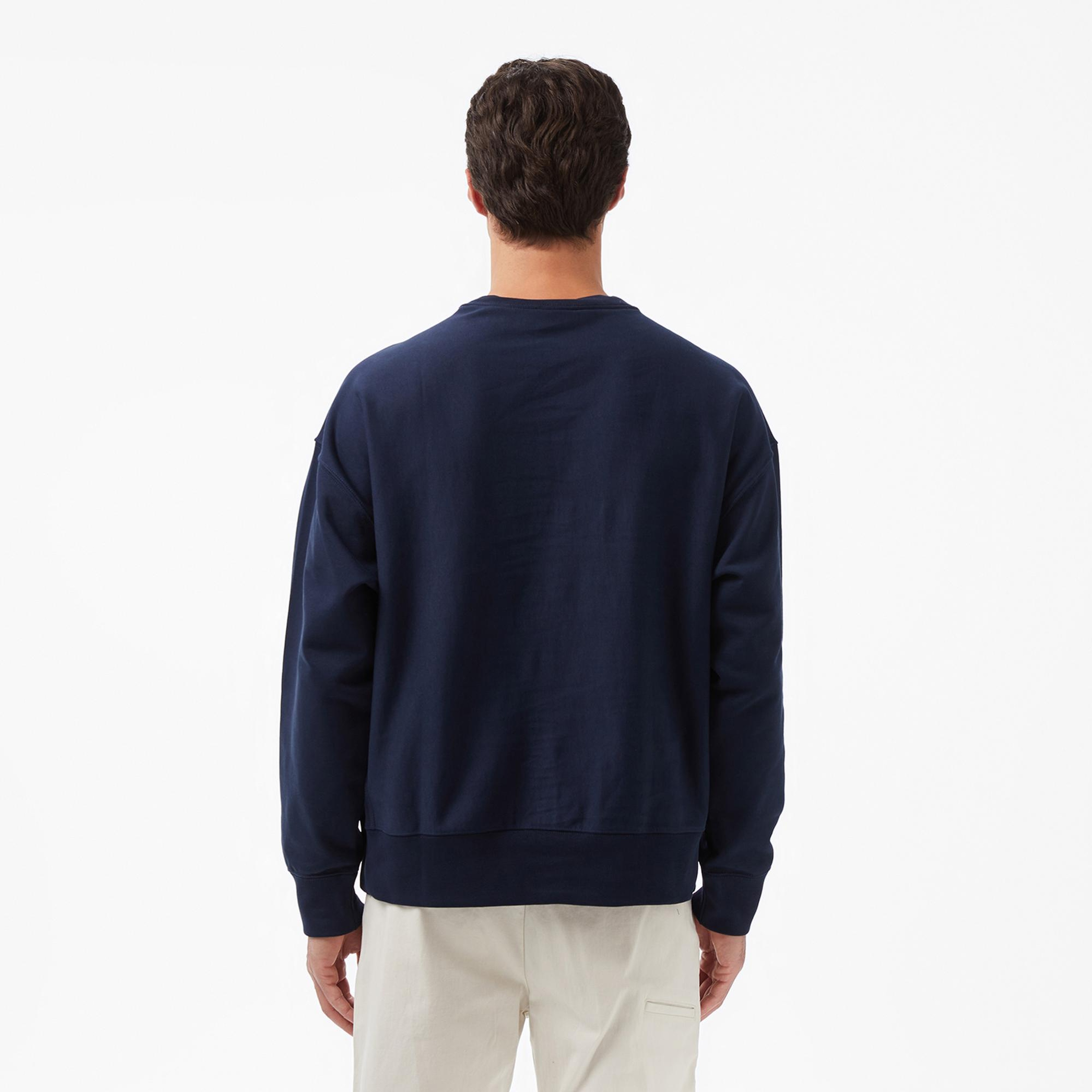 Calvin Klein Premium Terry Monogram Erkek Lacivert Sweatshirt