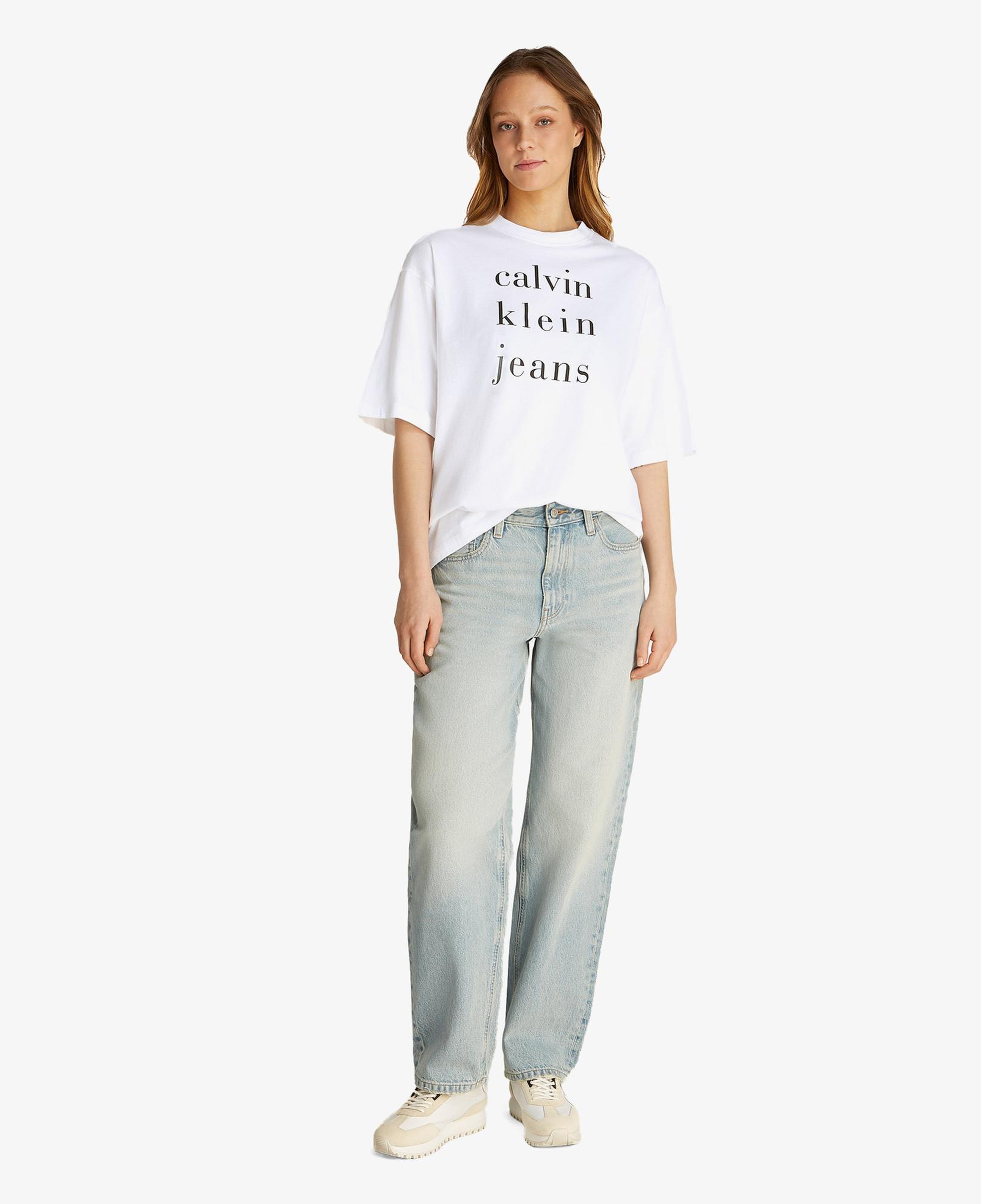 Calvin Klein Logo Kadın Beyaz T-Shirt