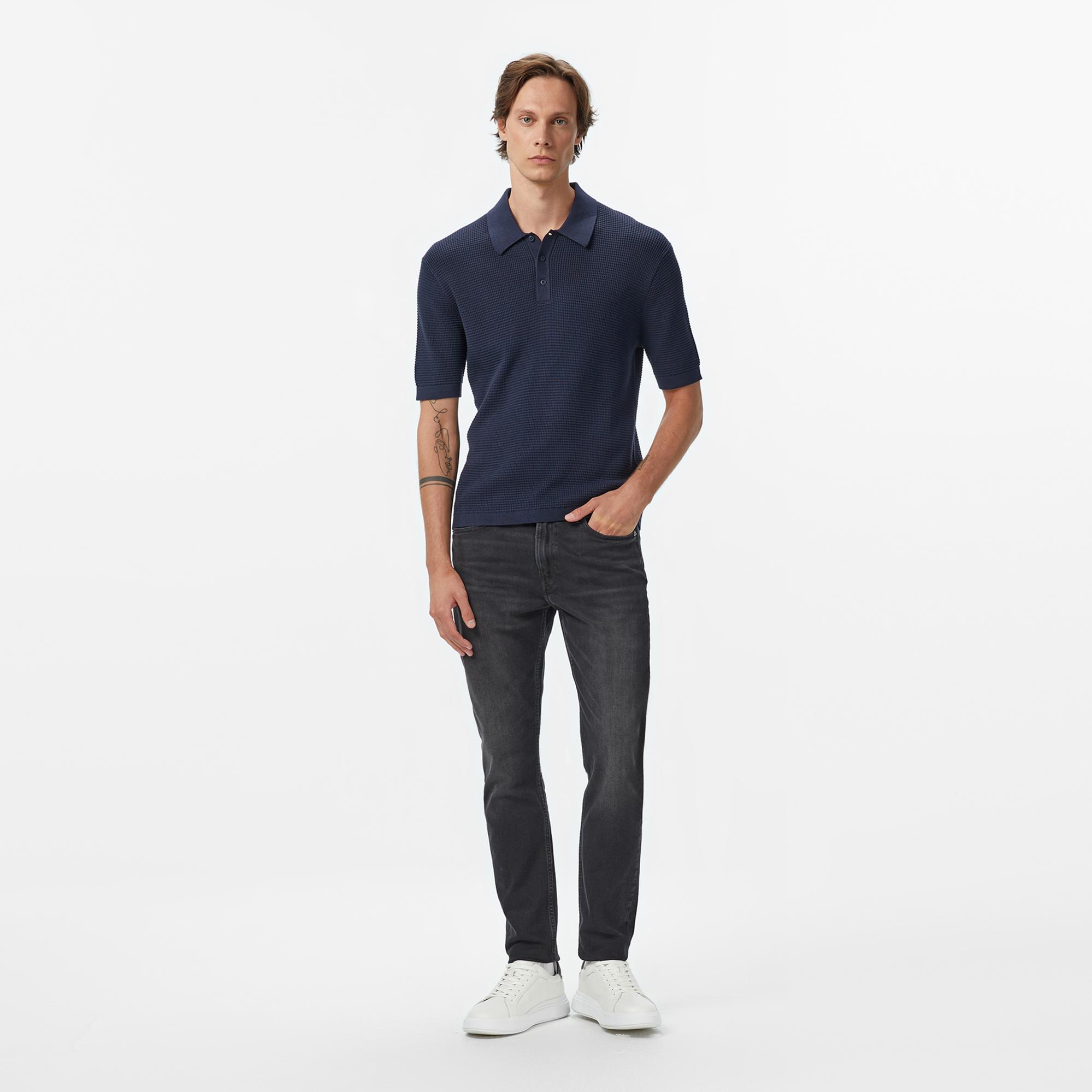 Calvin Klein Cotton Erkek Lacivert Triko