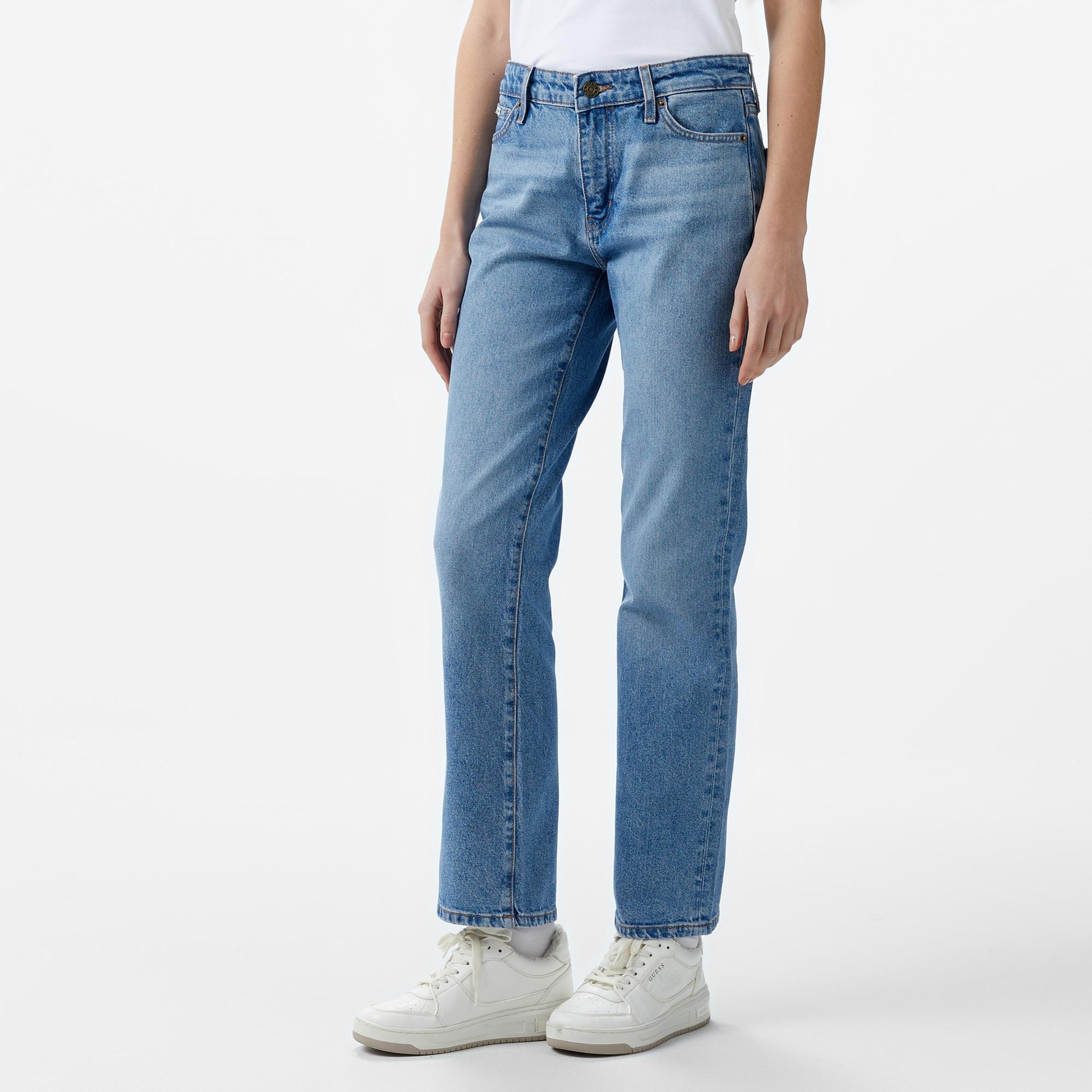 Guess G08 Mid Rise Straight Kadın Mavi Jean