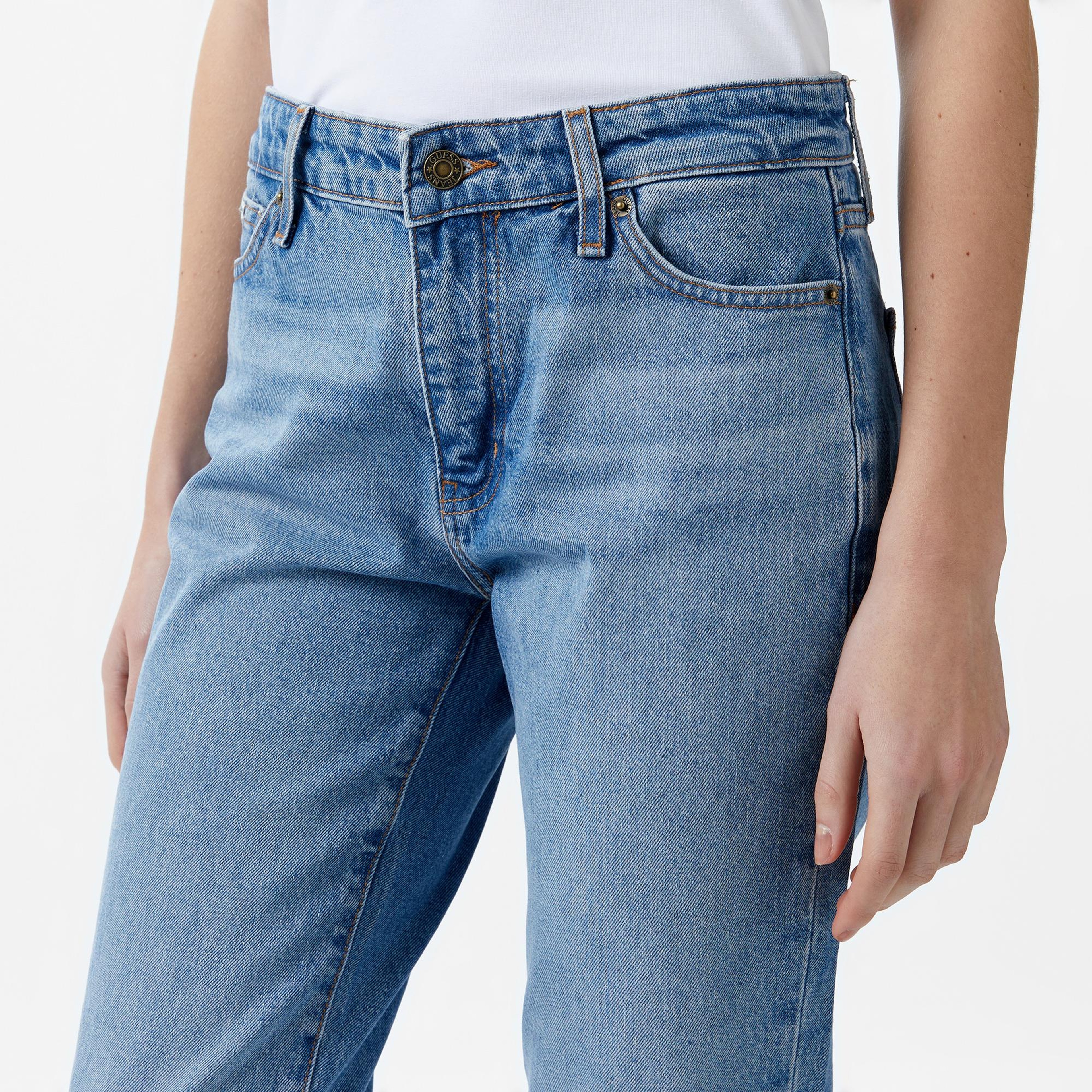 Guess G08 Mid Rise Straight Kadın Mavi Jean