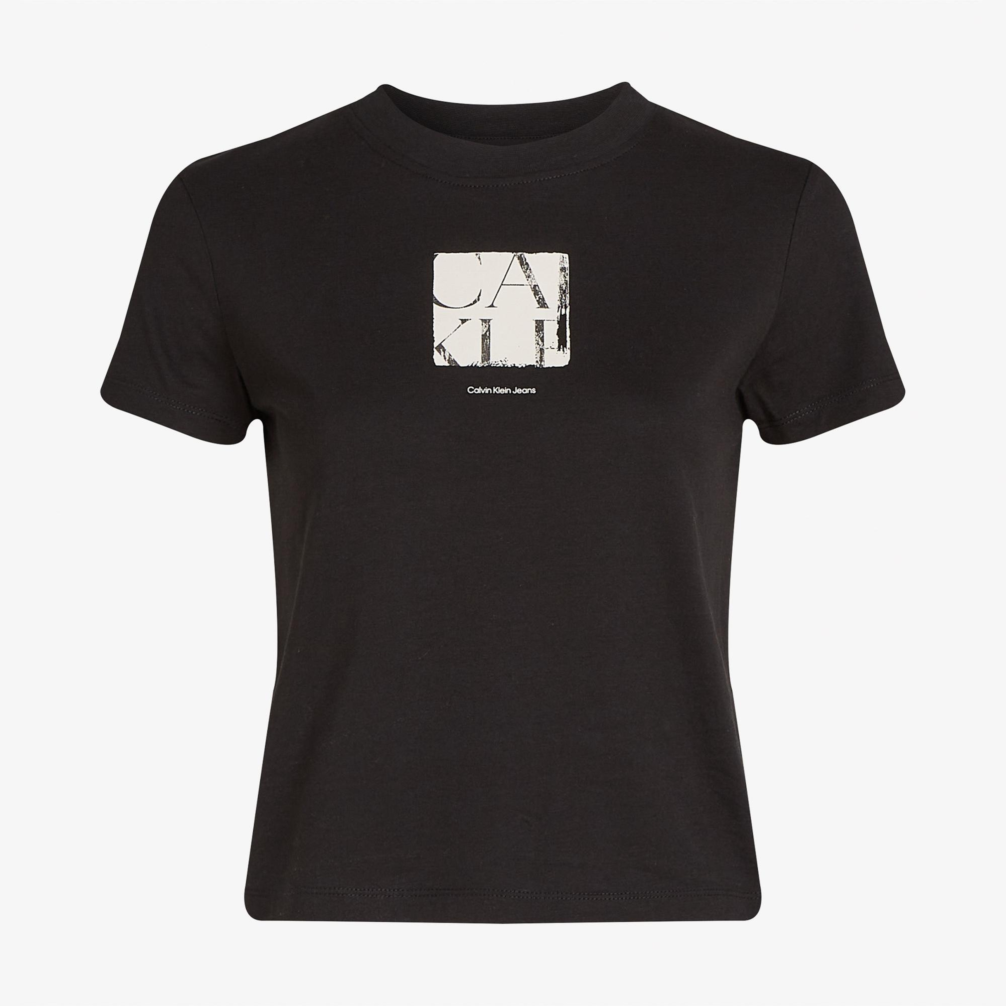 Calvin Klein Front Photo Graphic Baby Kadın Siyah T-Shirt