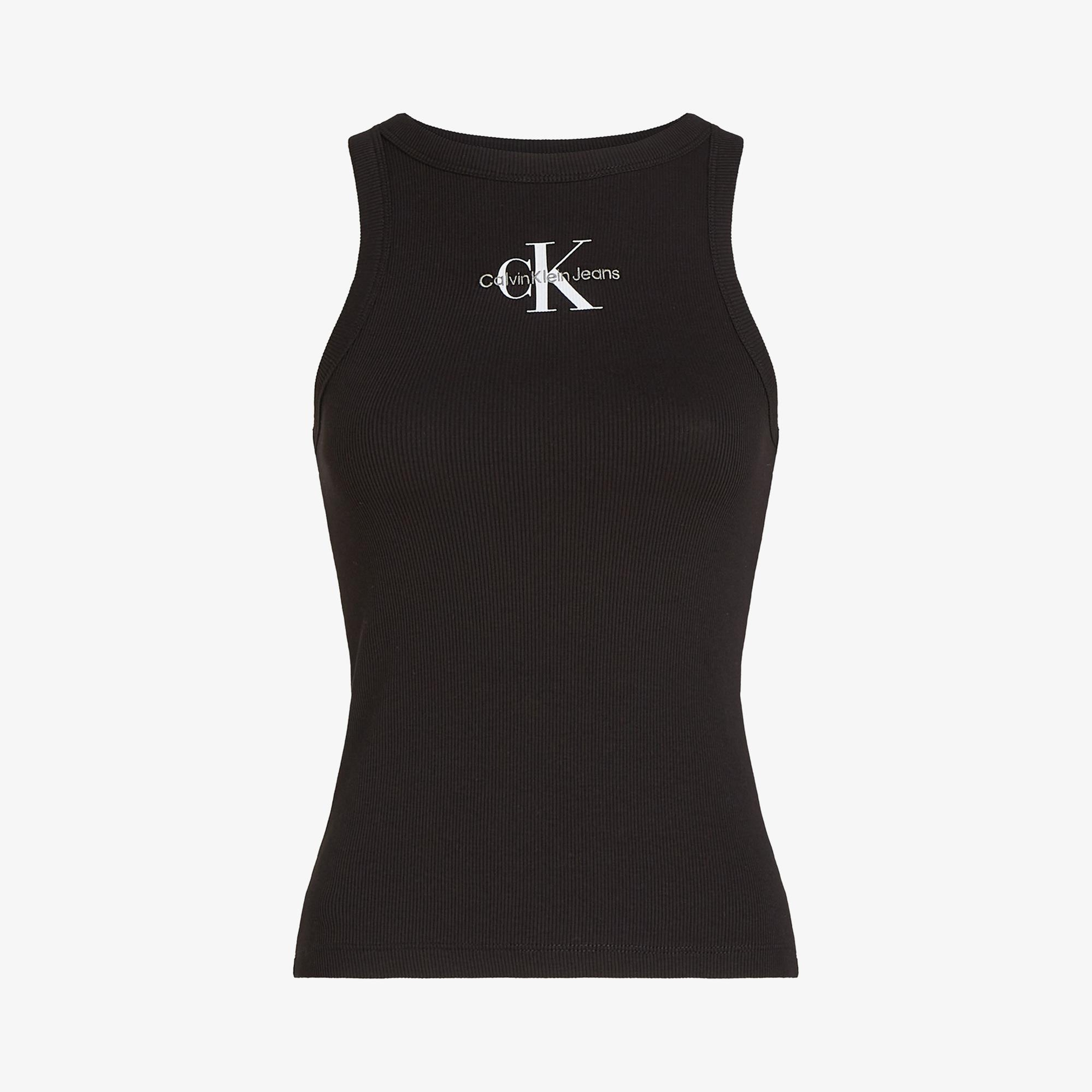 Calvin Klein Monologo Tank Kadın Siyah Kolsuz T-Shirt