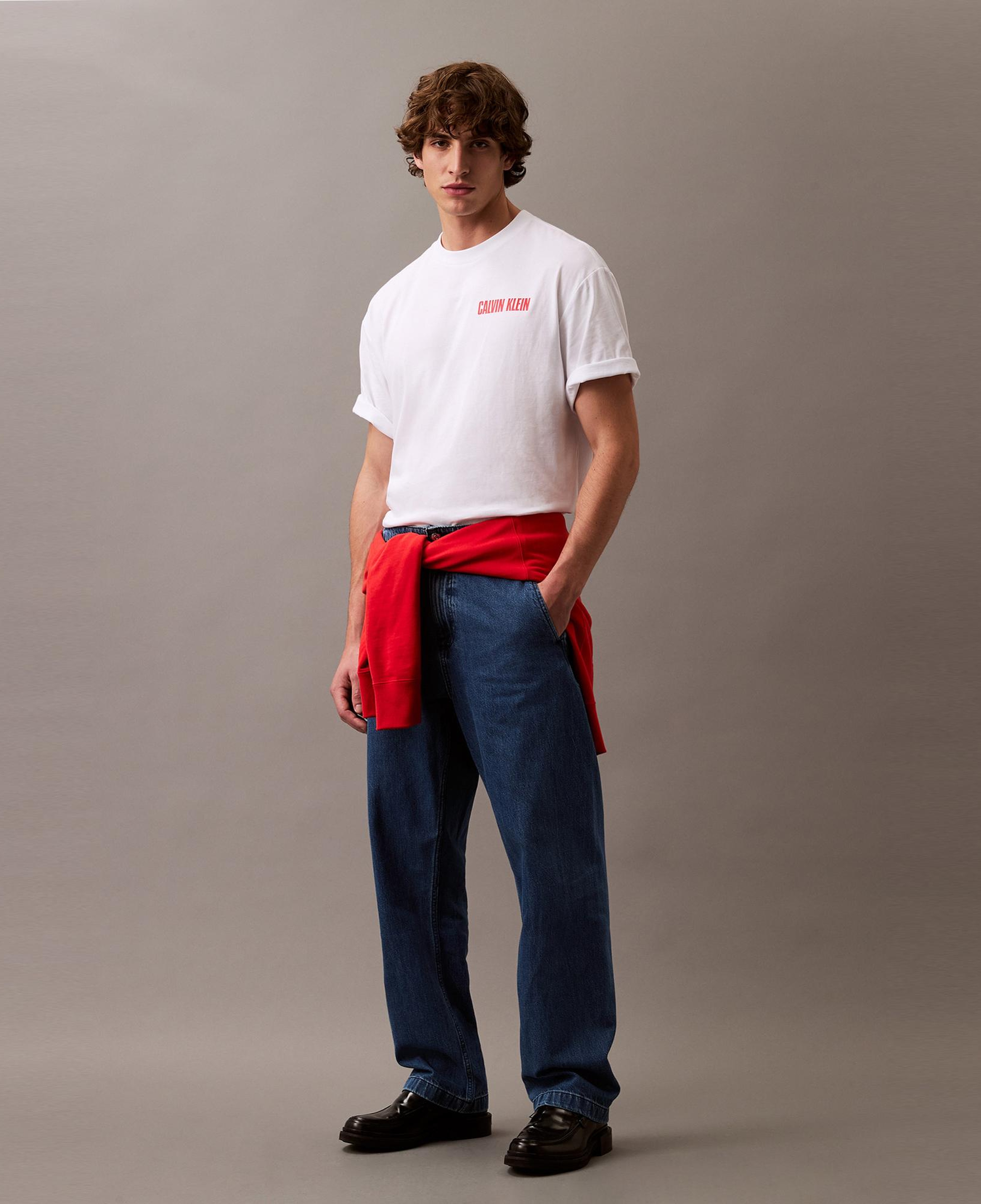 Calvin Klein Relax Vert Logo Erkek Beyaz T-Shirt