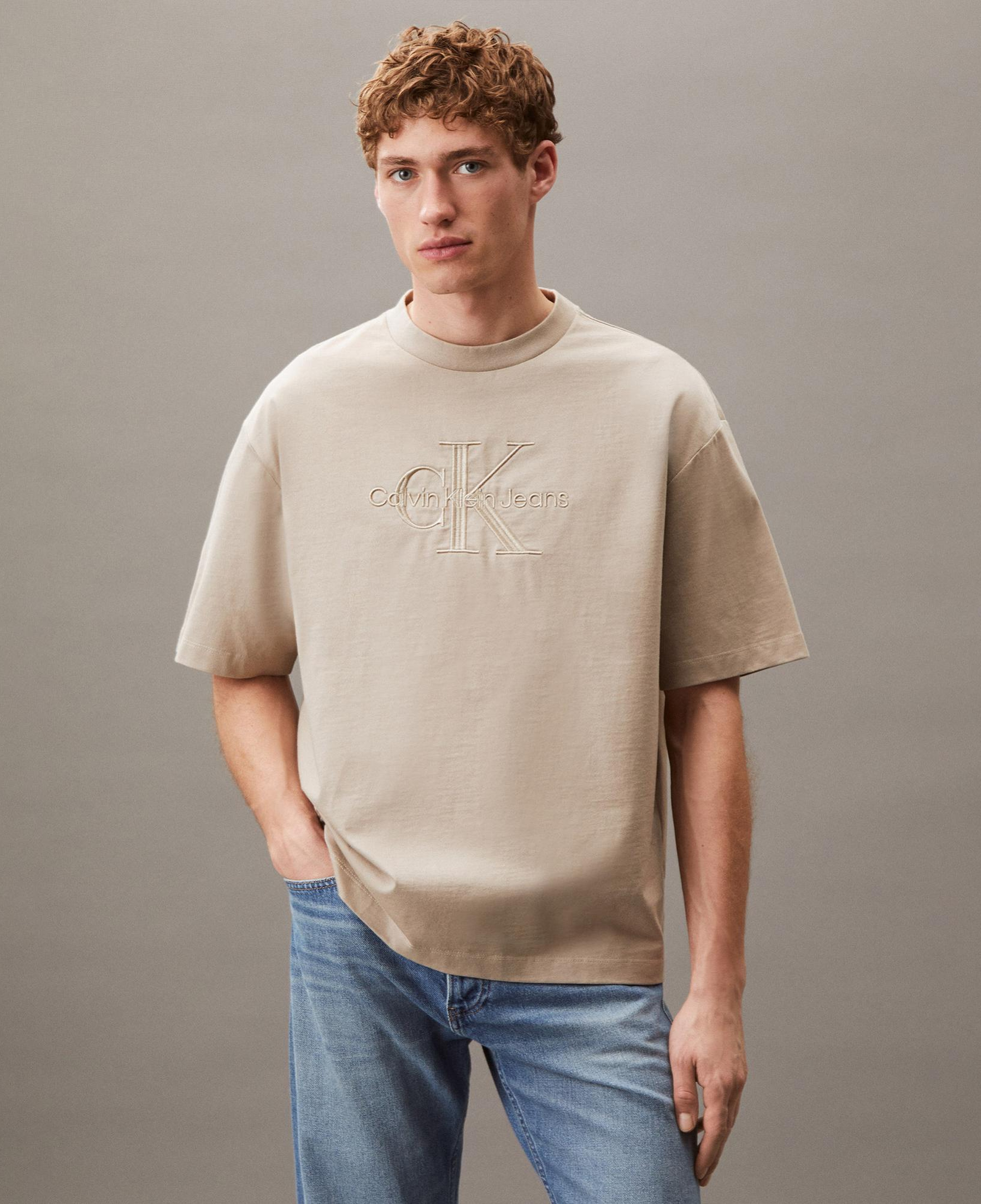 Calvin Klein Low Erkek Bej T-Shirt