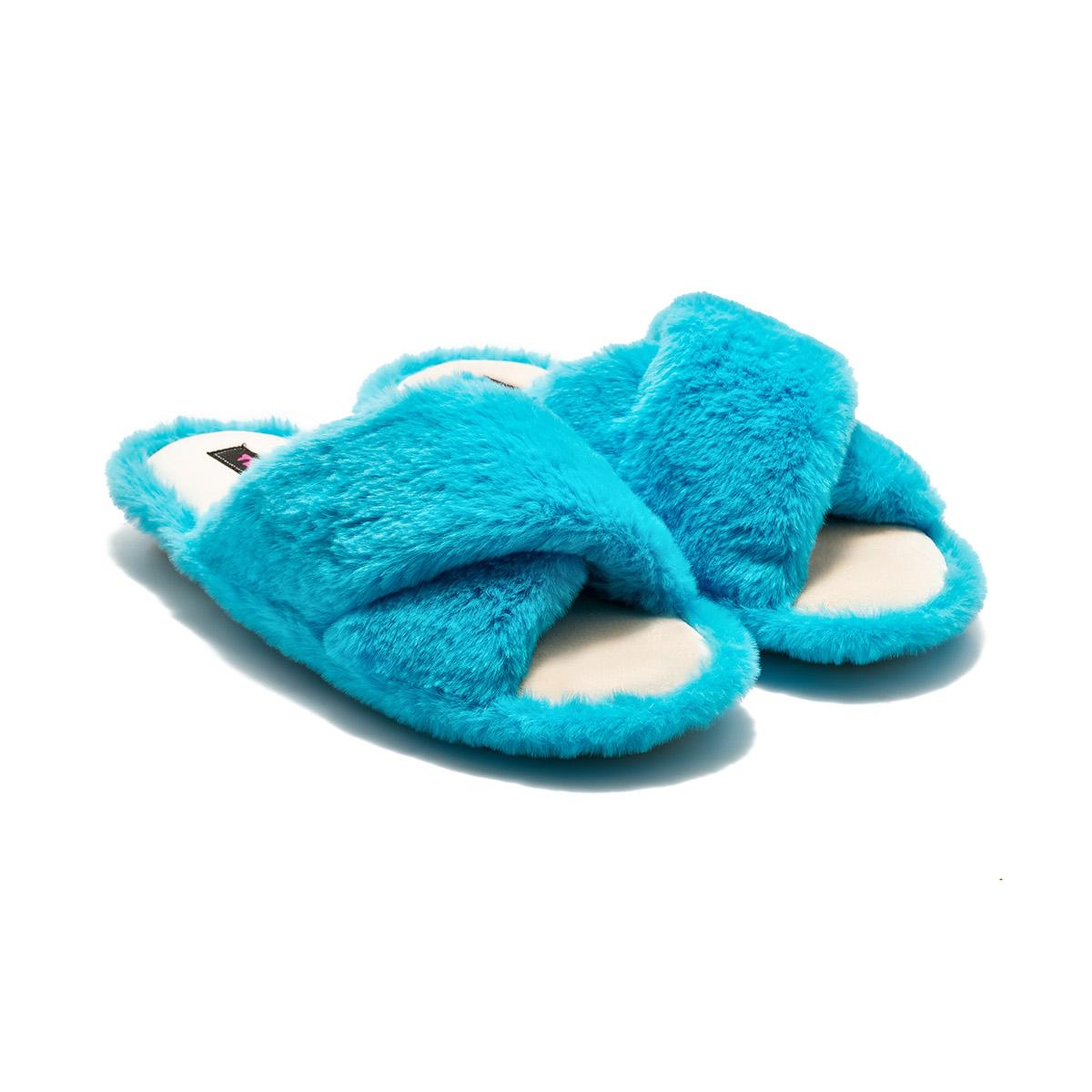 Çapraz Peluş Kadın Ev Terliği Mavi 36/41