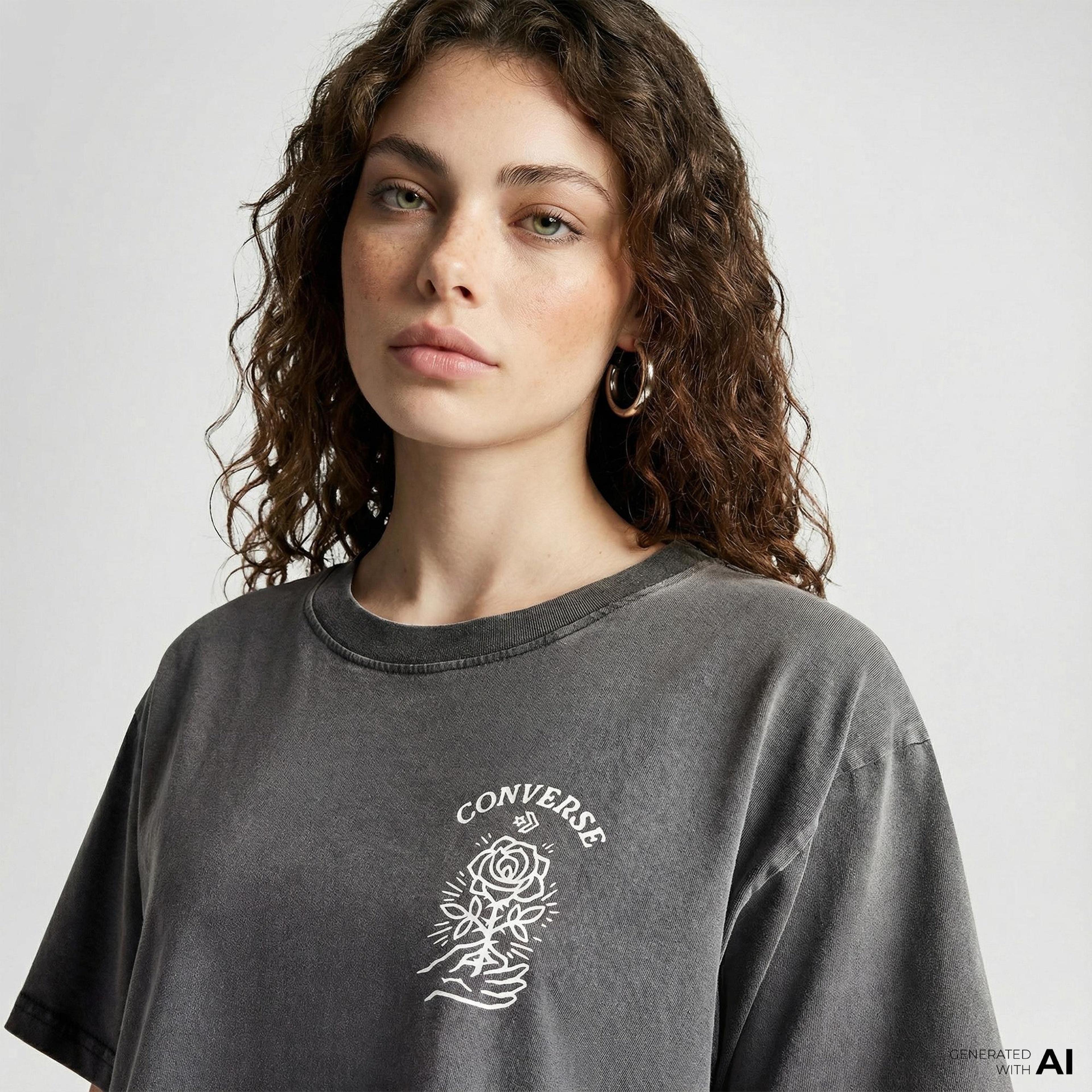 Converse Kadın Siyah T-Shirt