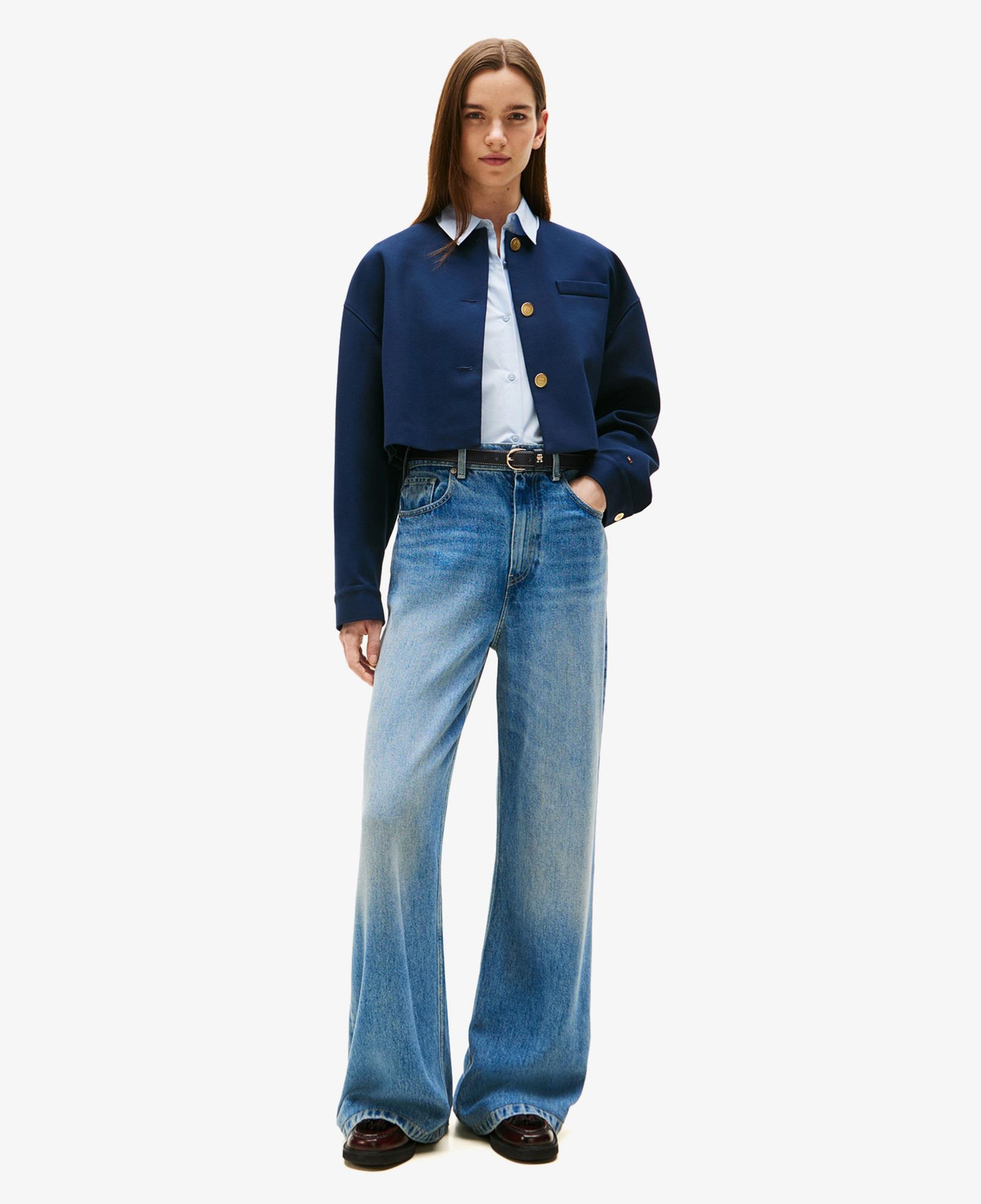 Tommy Hilfiger Punto Crop Lady Kadın Blazer Lacivert Blazer Ceket