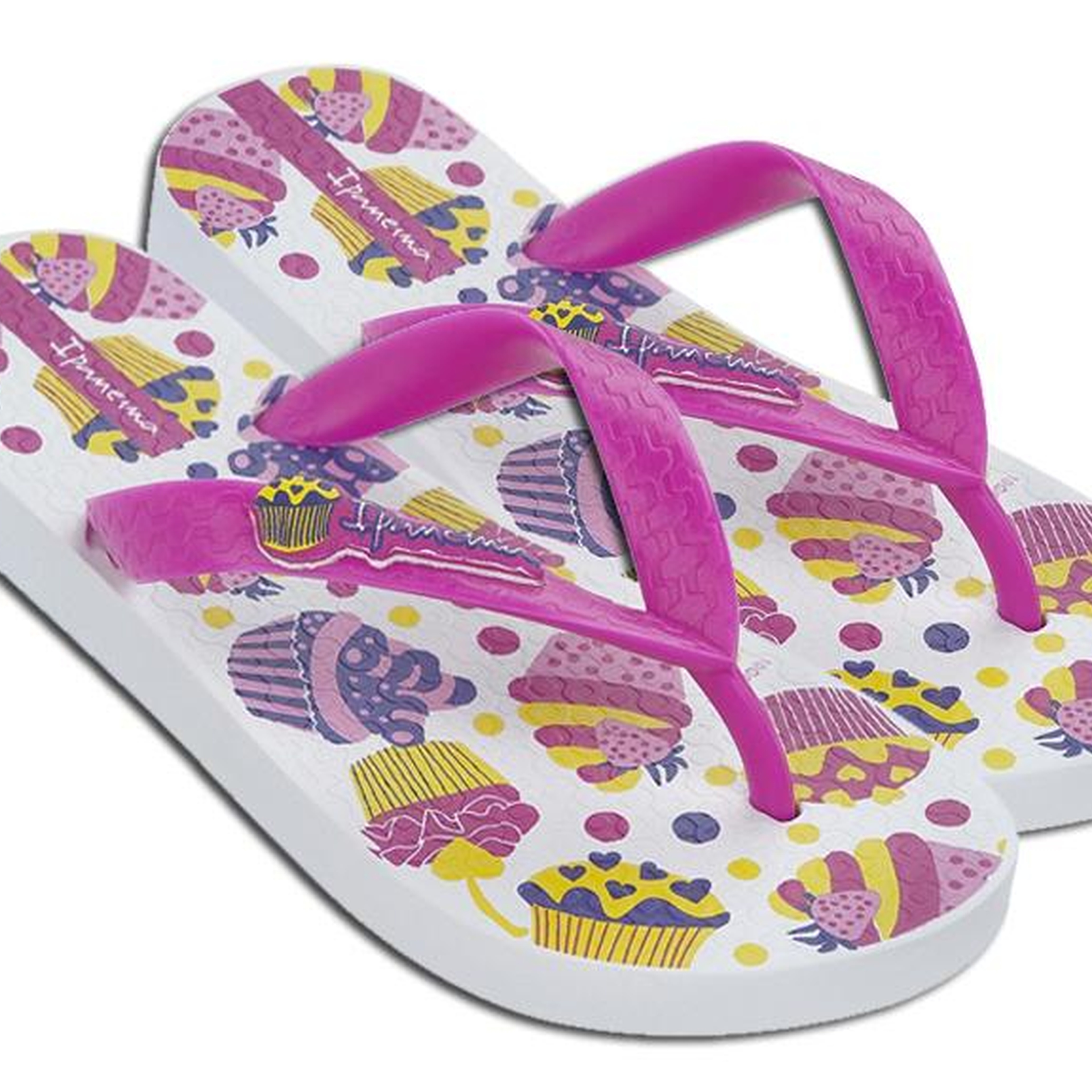 Temas VIII Çocuk Parmak Arası Terlik Pembe Beyaz 25/34