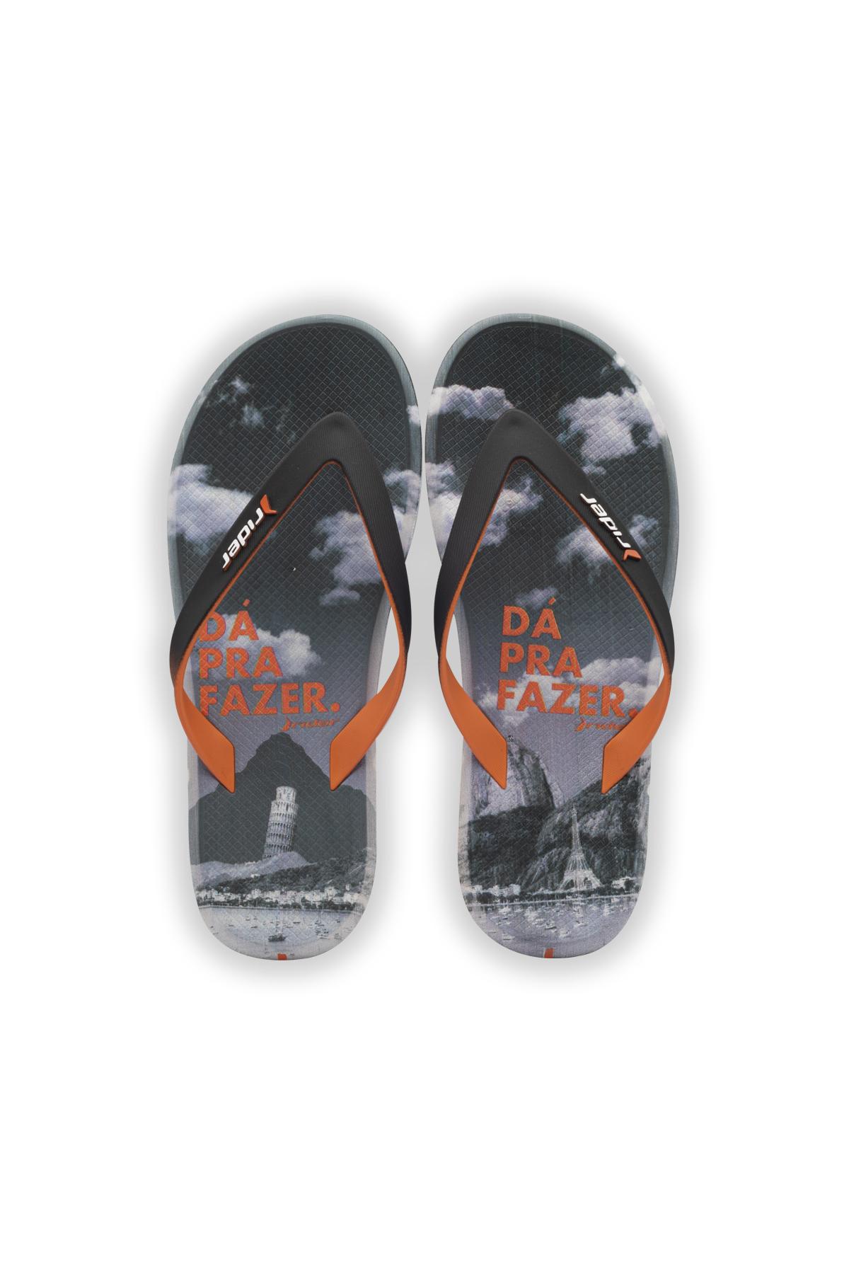 Energy Erkek Parmak Arası Terlik Siyah Turuncu 39/46