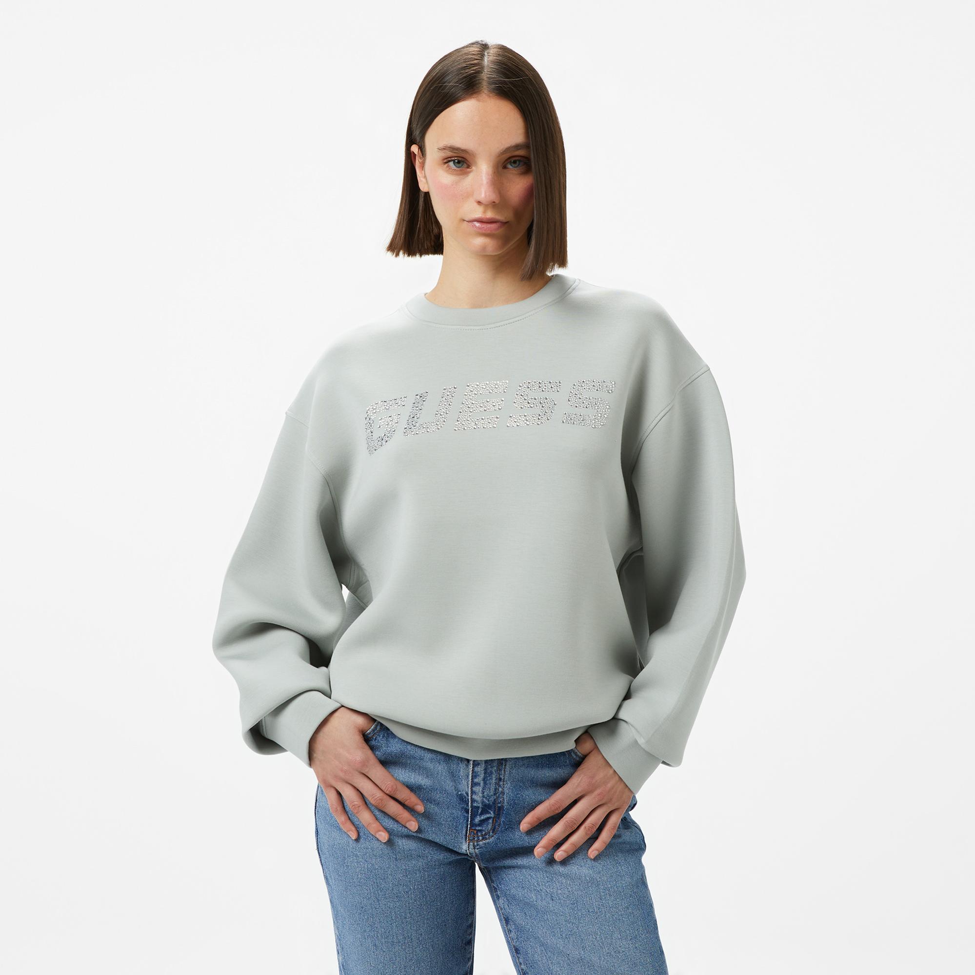 Guess Cecilia Scuba Kadın Yeşil Sweatshirt