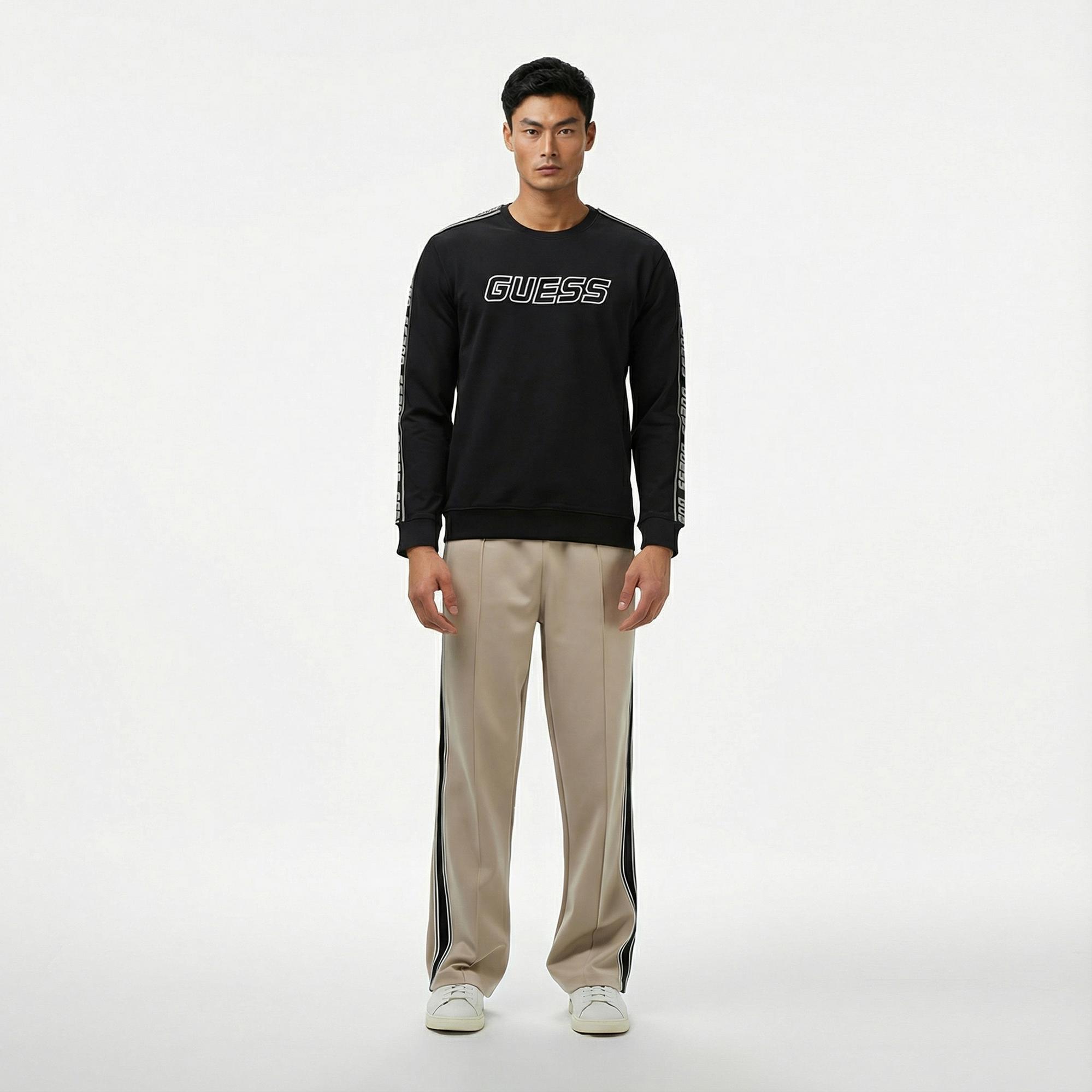 Guess Arlo Erkek Siyah Sweatshirt