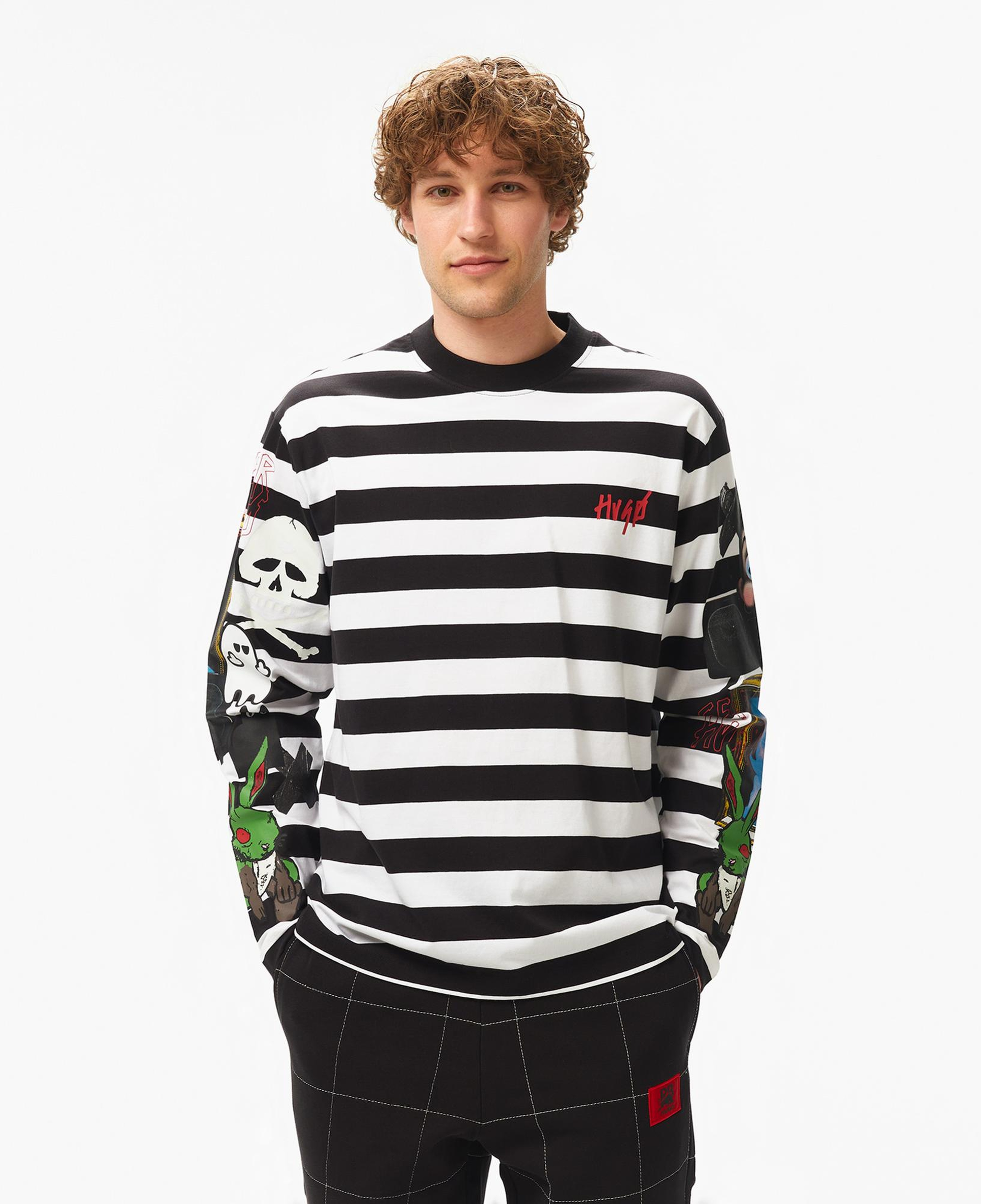 Hugo Dirabbilon stripe Erkek Renkli T-Shirt