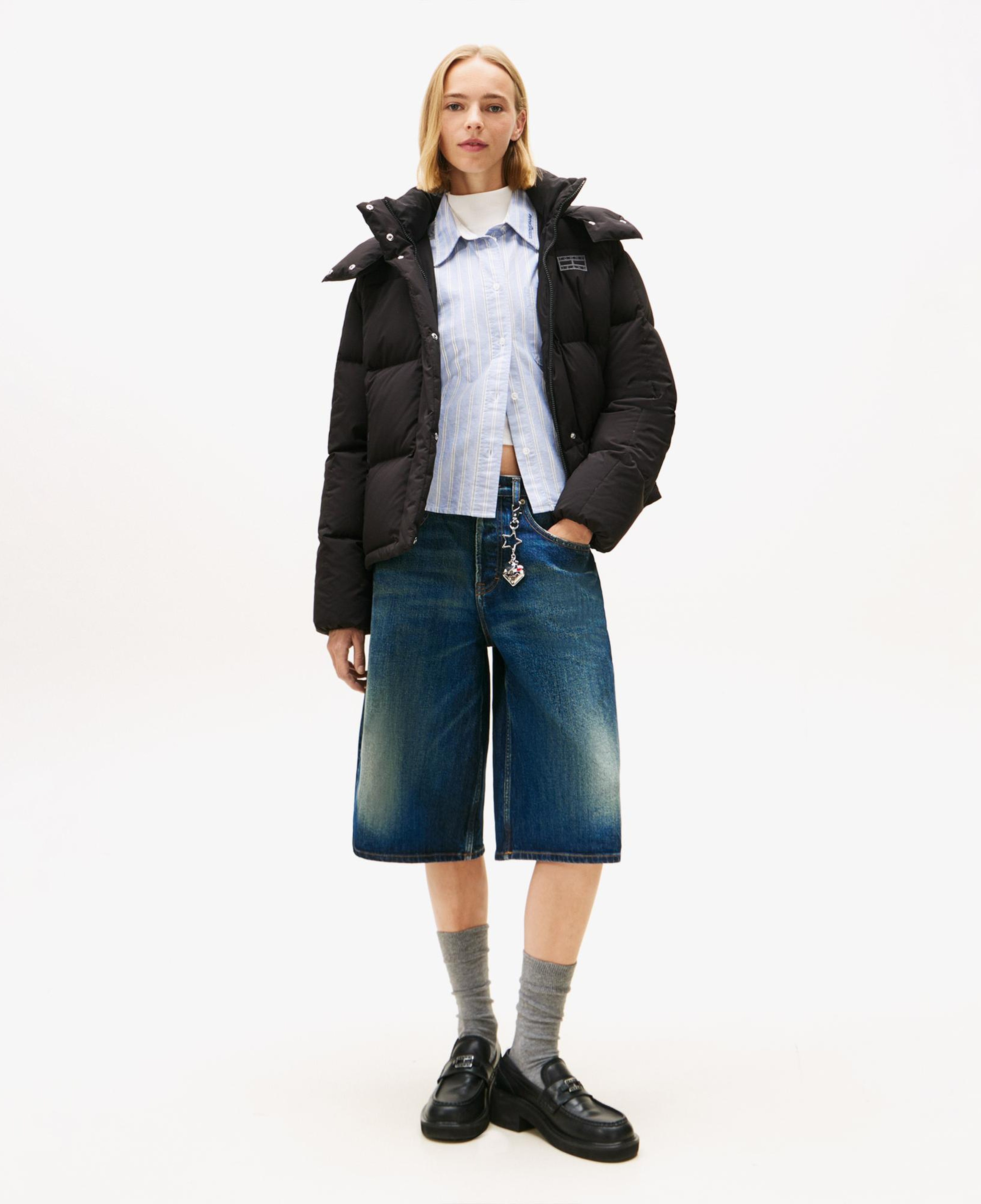 Tommy Jeans Alaska Grid Kadın Siyah Puffer Mont