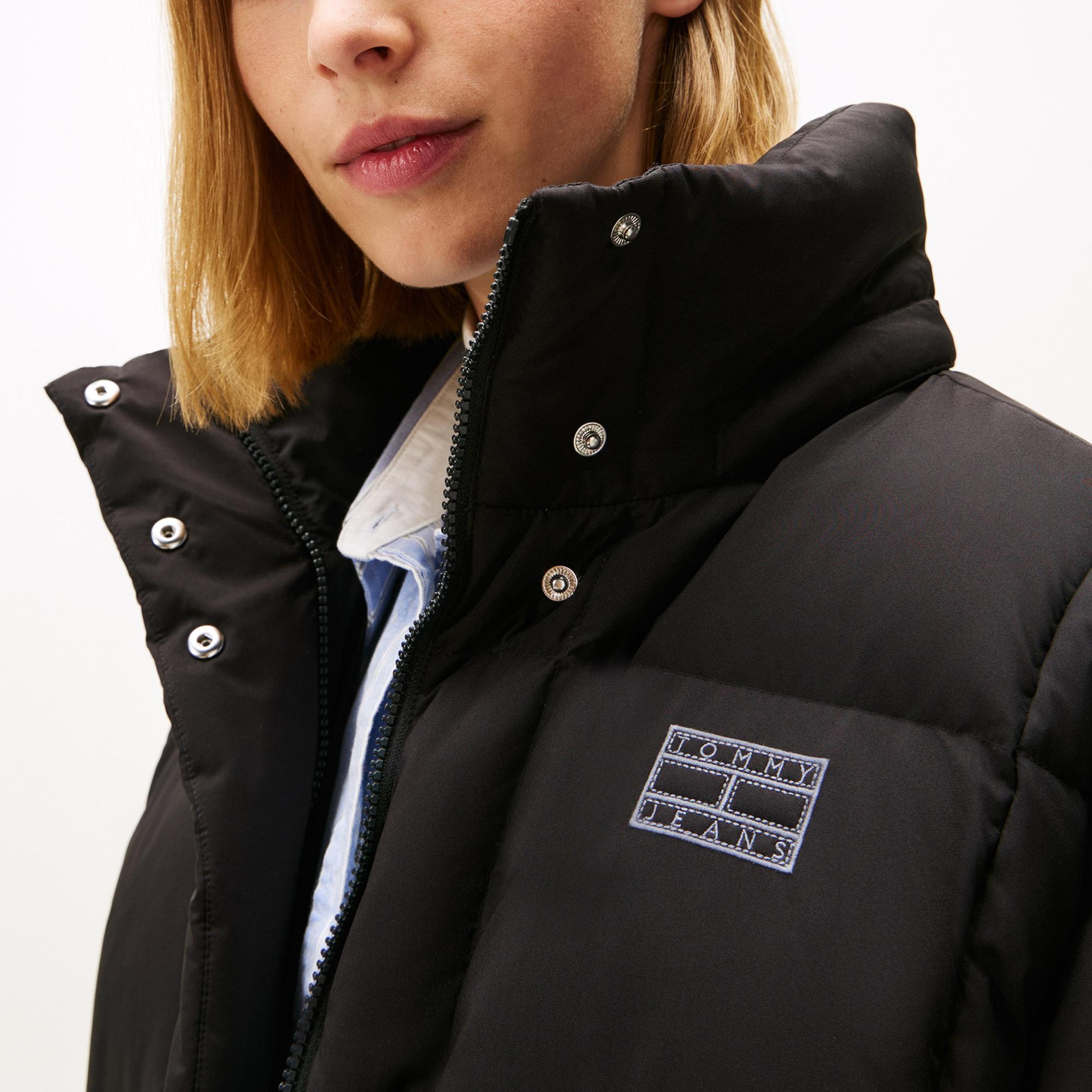 Tommy Jeans Alaska Grid Kadın Siyah Puffer Mont