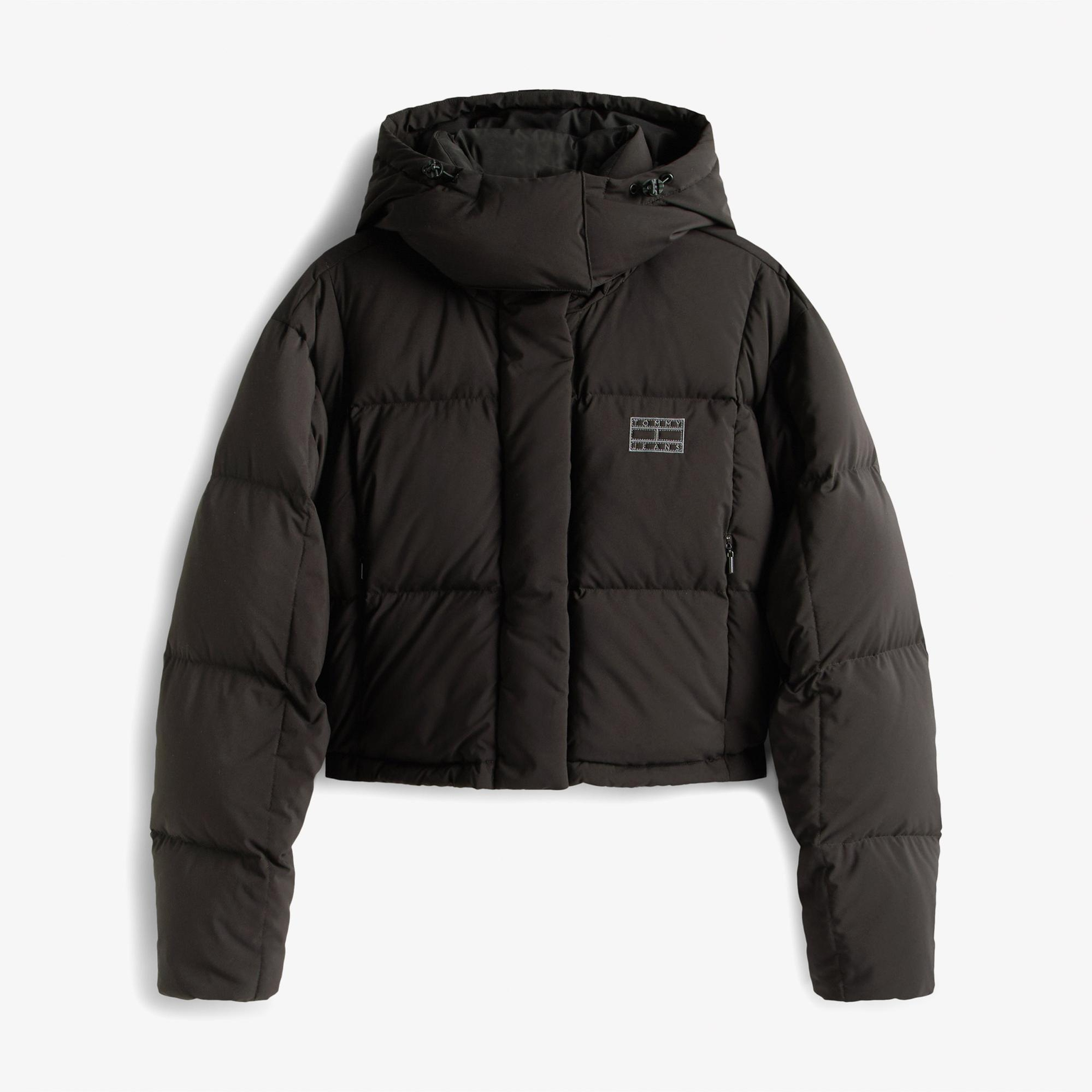 Tommy Jeans Alaska Crop Kadın Puffer Siyah Mont