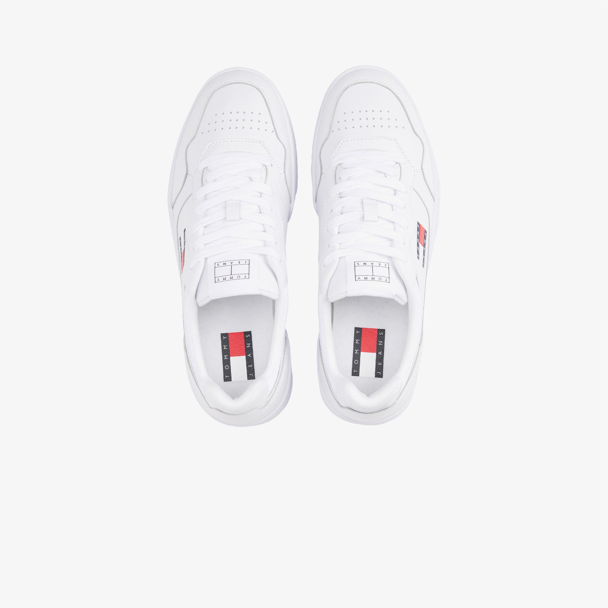 Tommy Hilfiger Jeans Cupsole Leather Erkek Beyaz Spor Ayakkabı