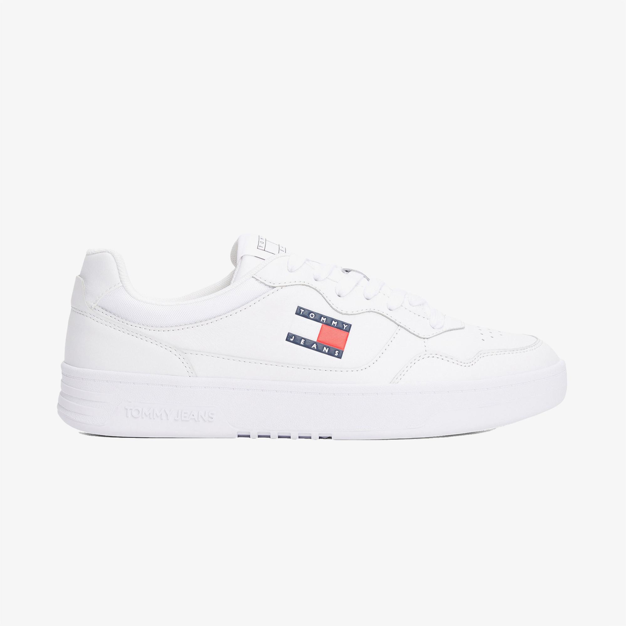 Tommy Hilfiger Jeans Cupsole Leather Erkek Beyaz Spor Ayakkabı