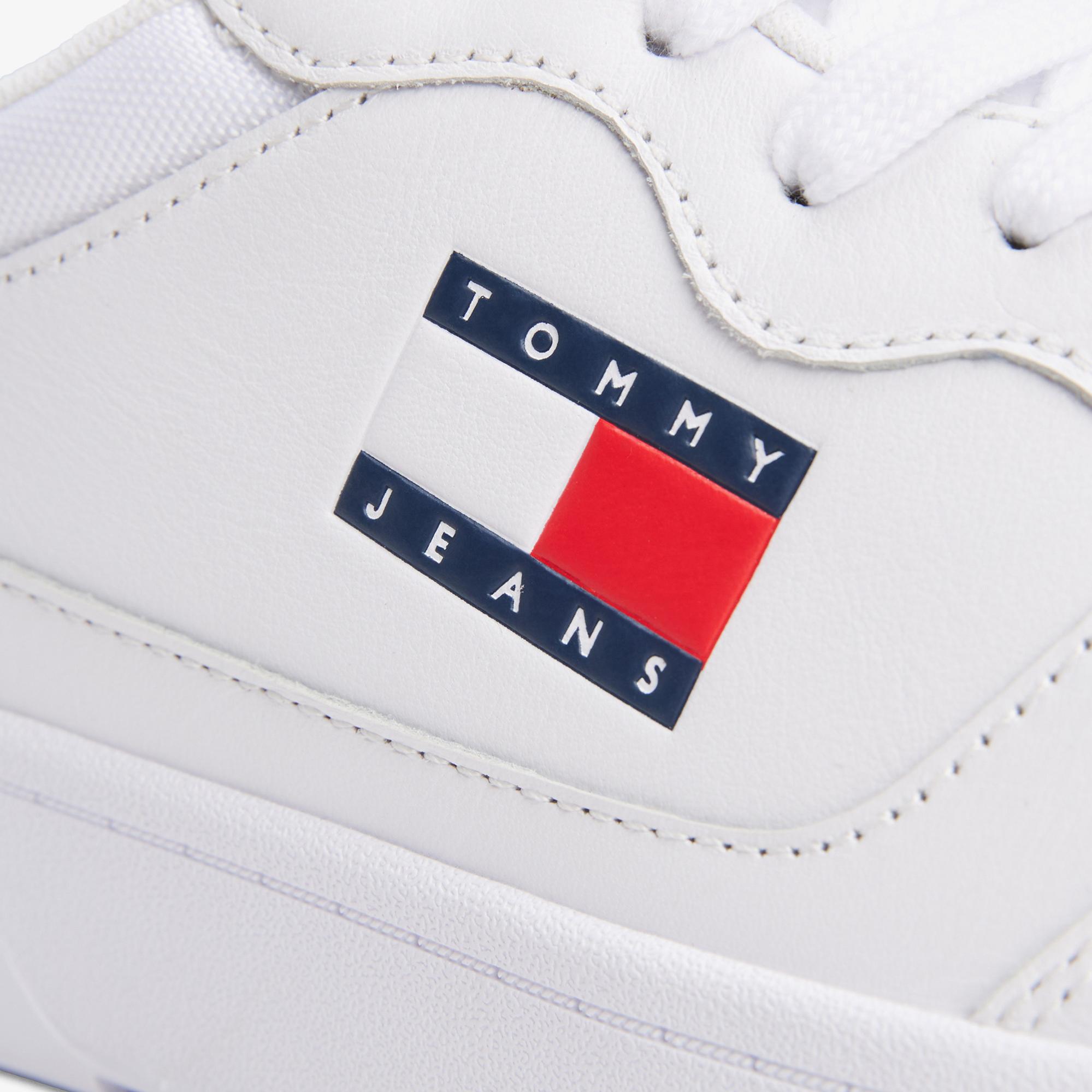Tommy Hilfiger Jeans Cupsole Leather Erkek Beyaz Spor Ayakkabı