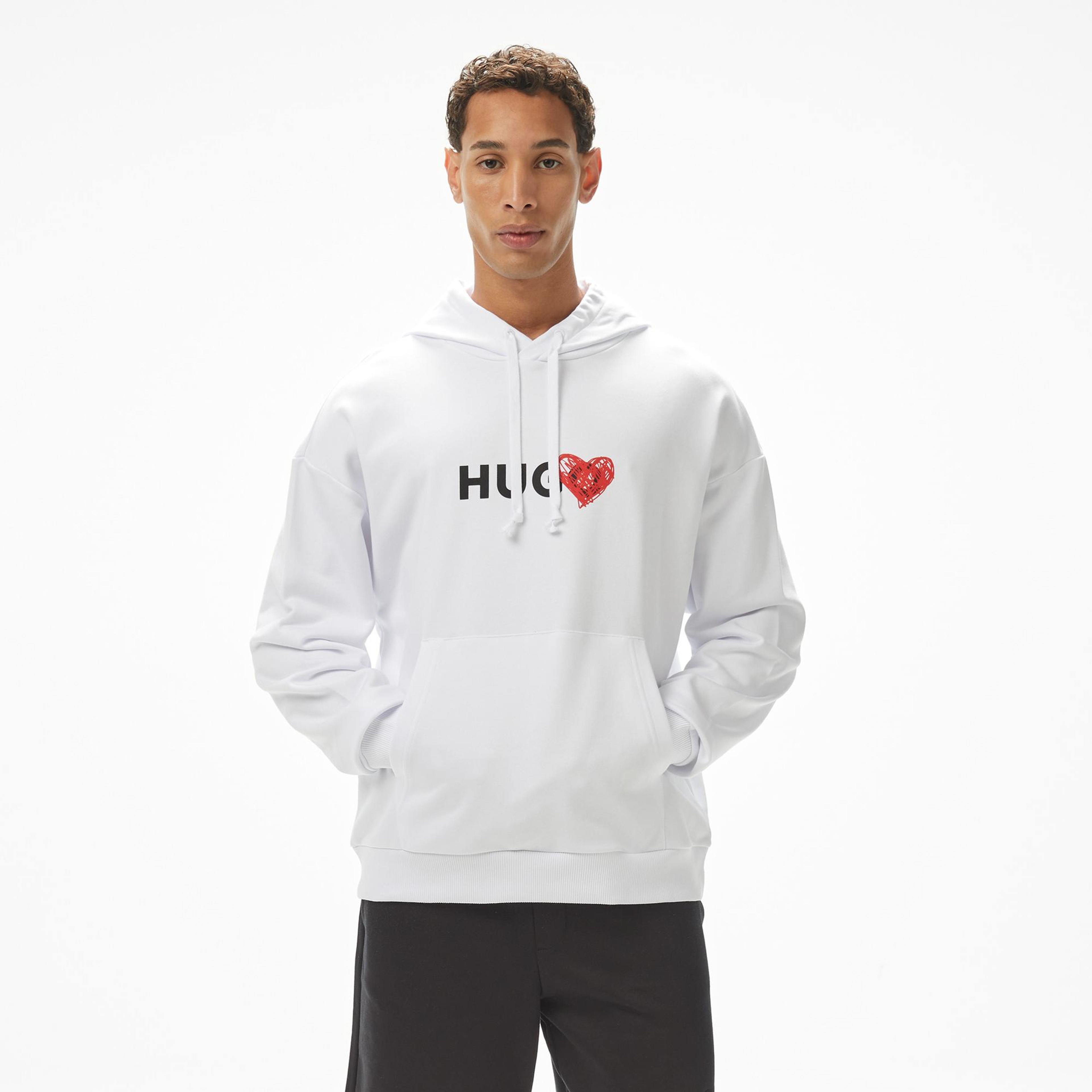 Hugo Dewgili Erkek Beyaz Sweatshirt