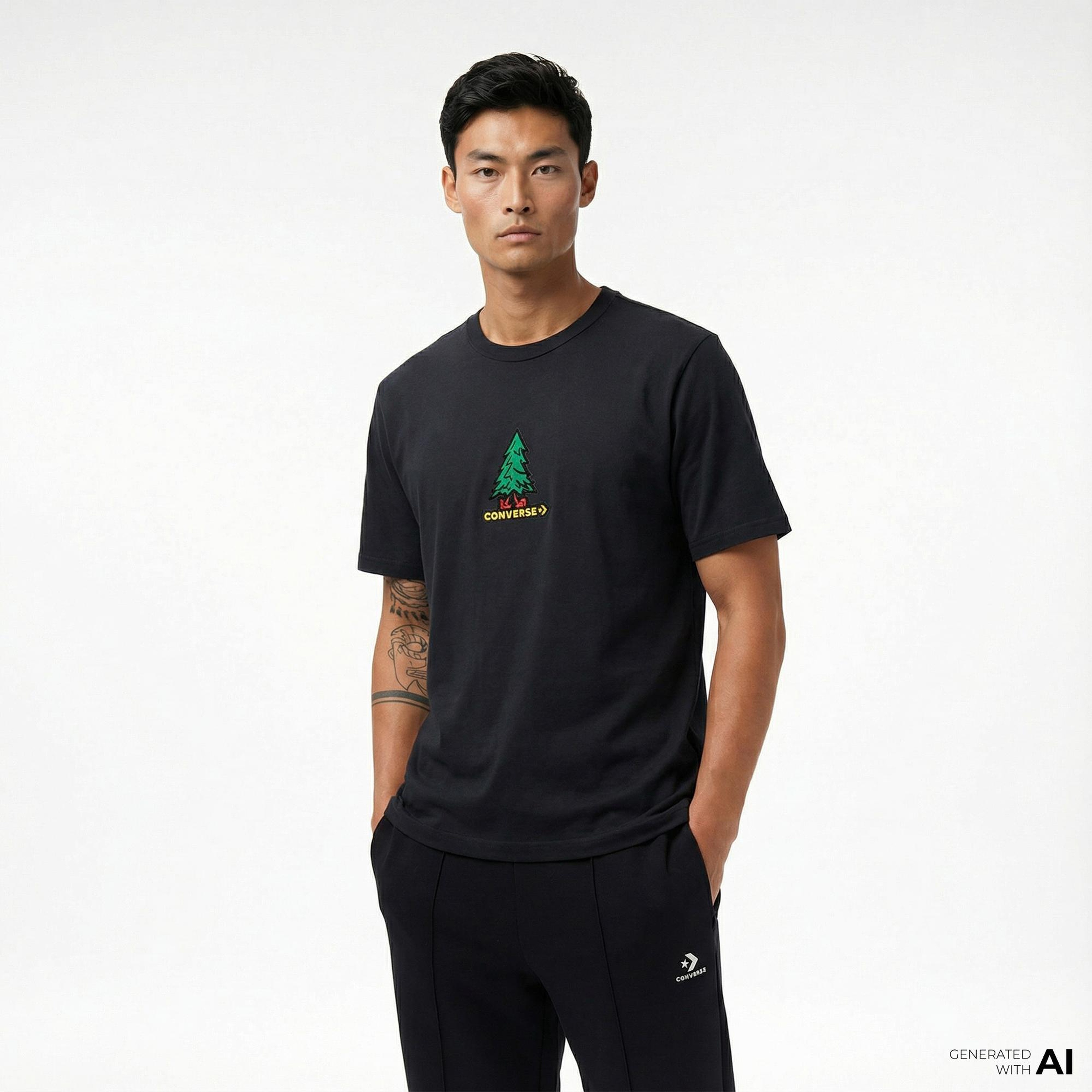 Converse Erkek Siyah T-Shirt