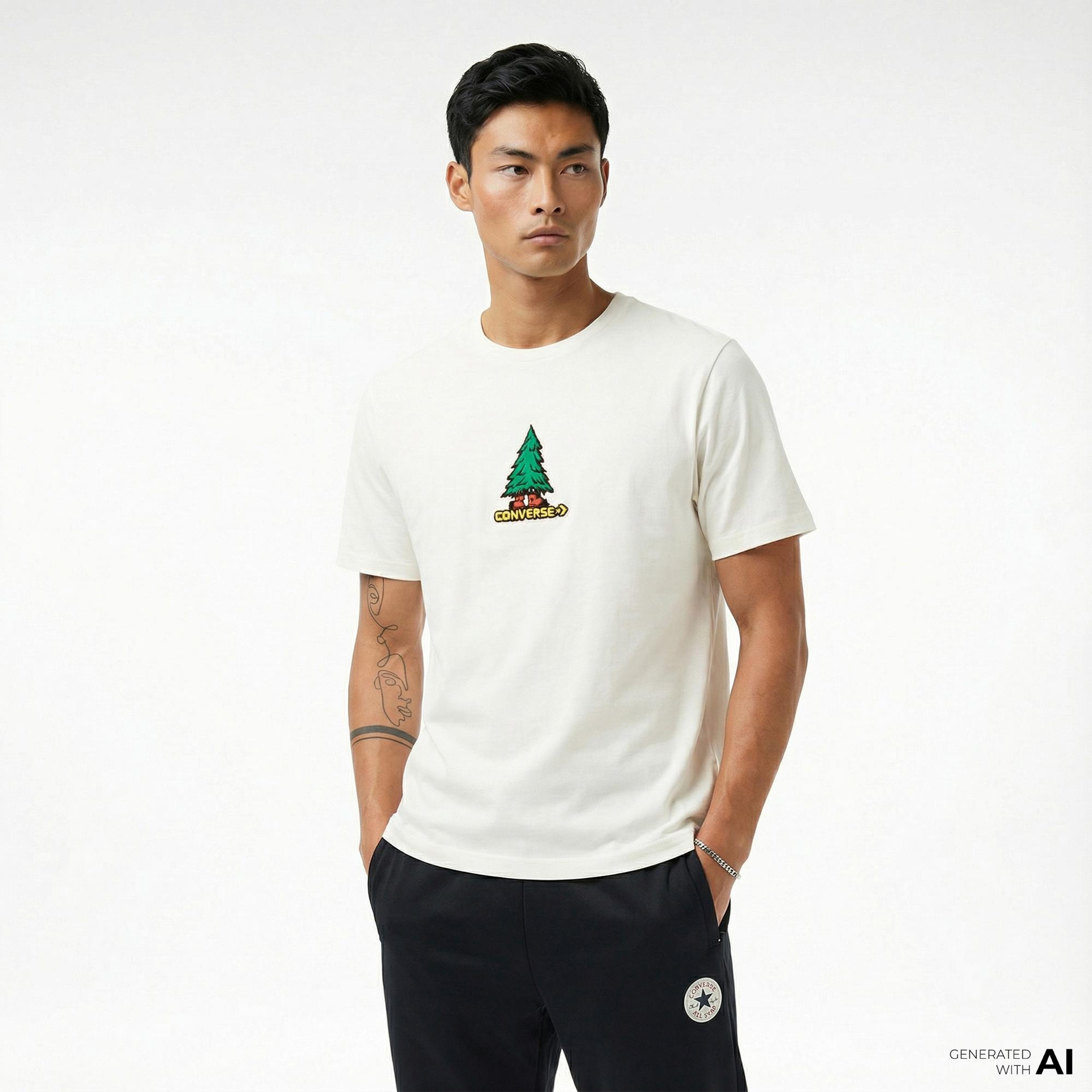 Converse Erkek Krem T-Shirt