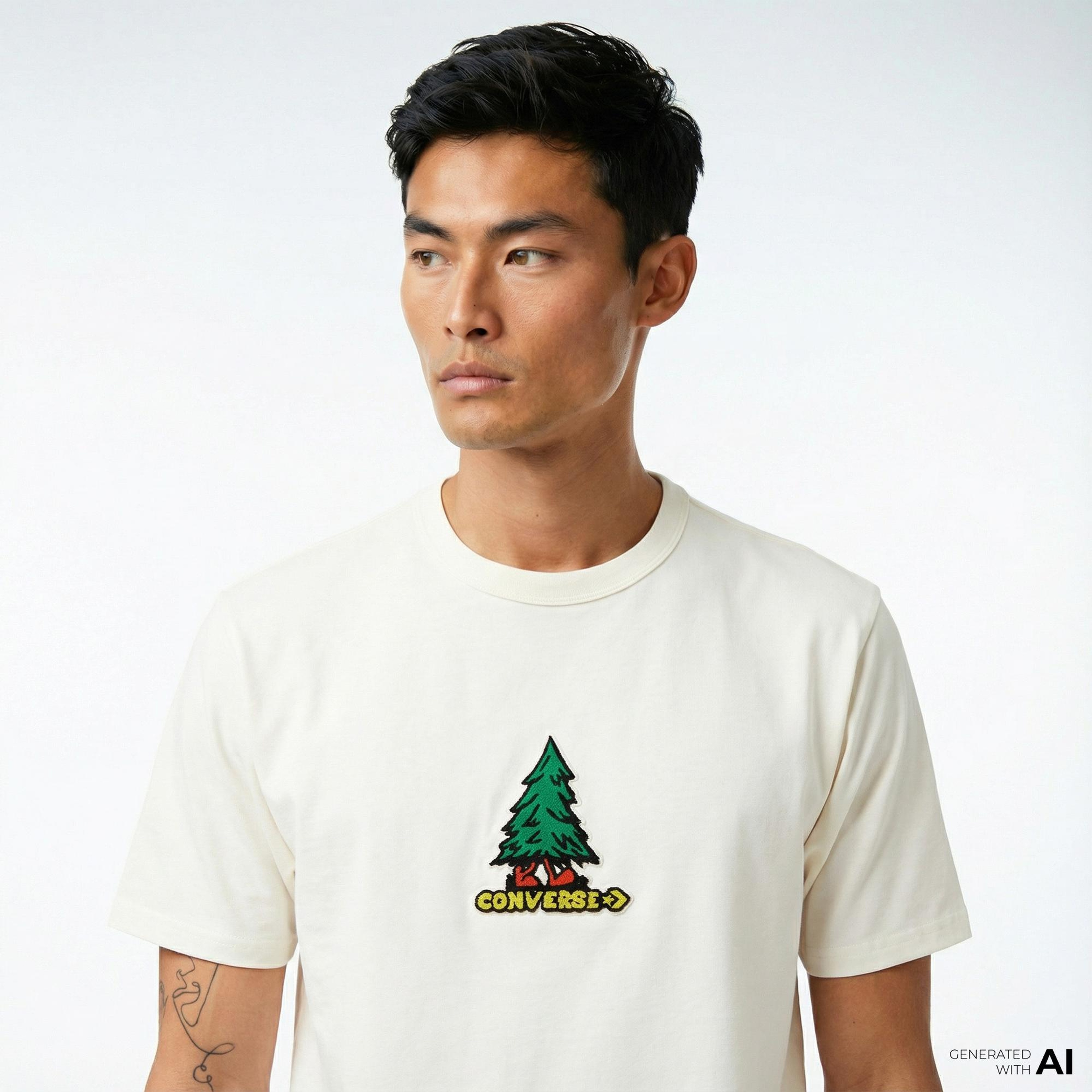 Converse Erkek Krem T-Shirt