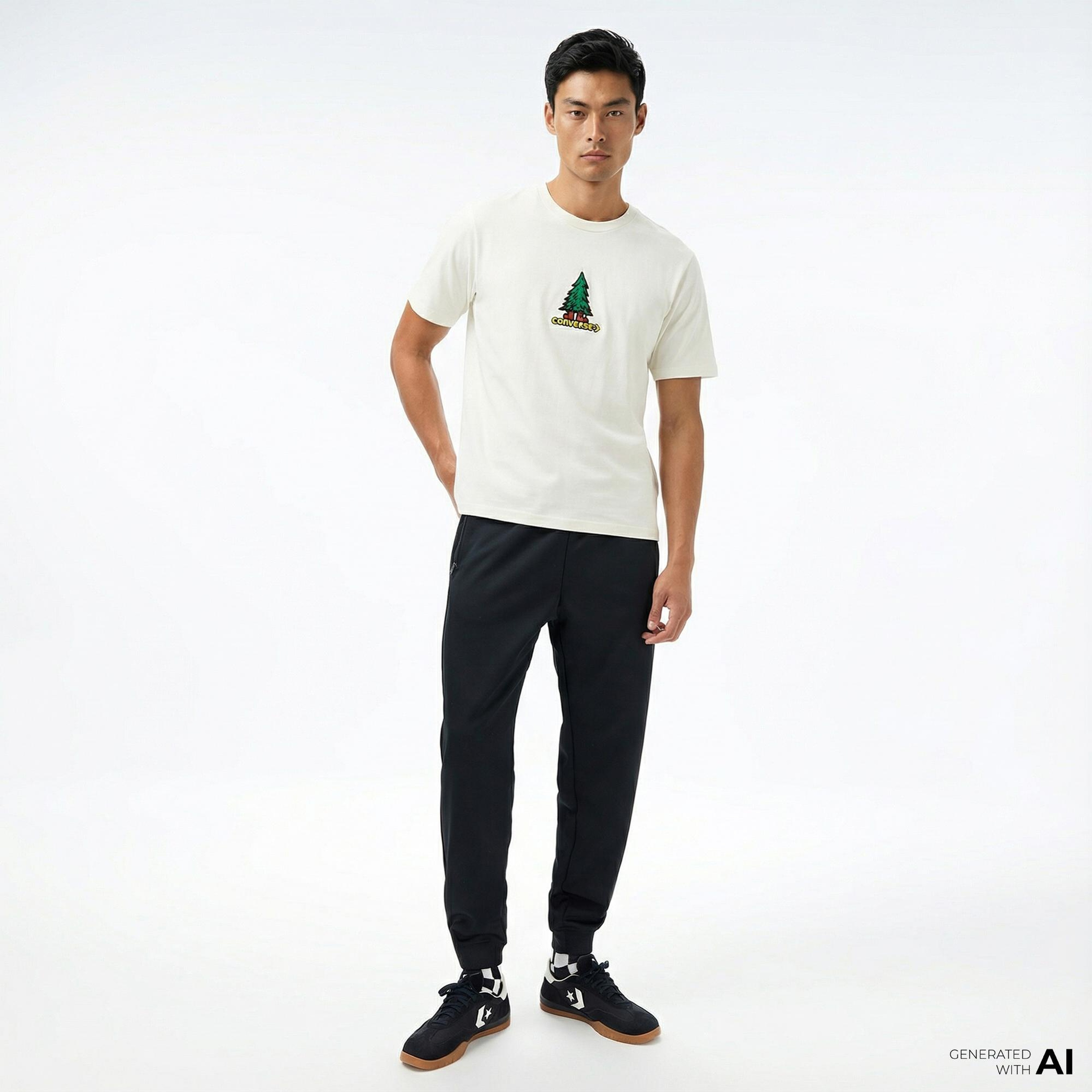 Converse Erkek Krem T-Shirt