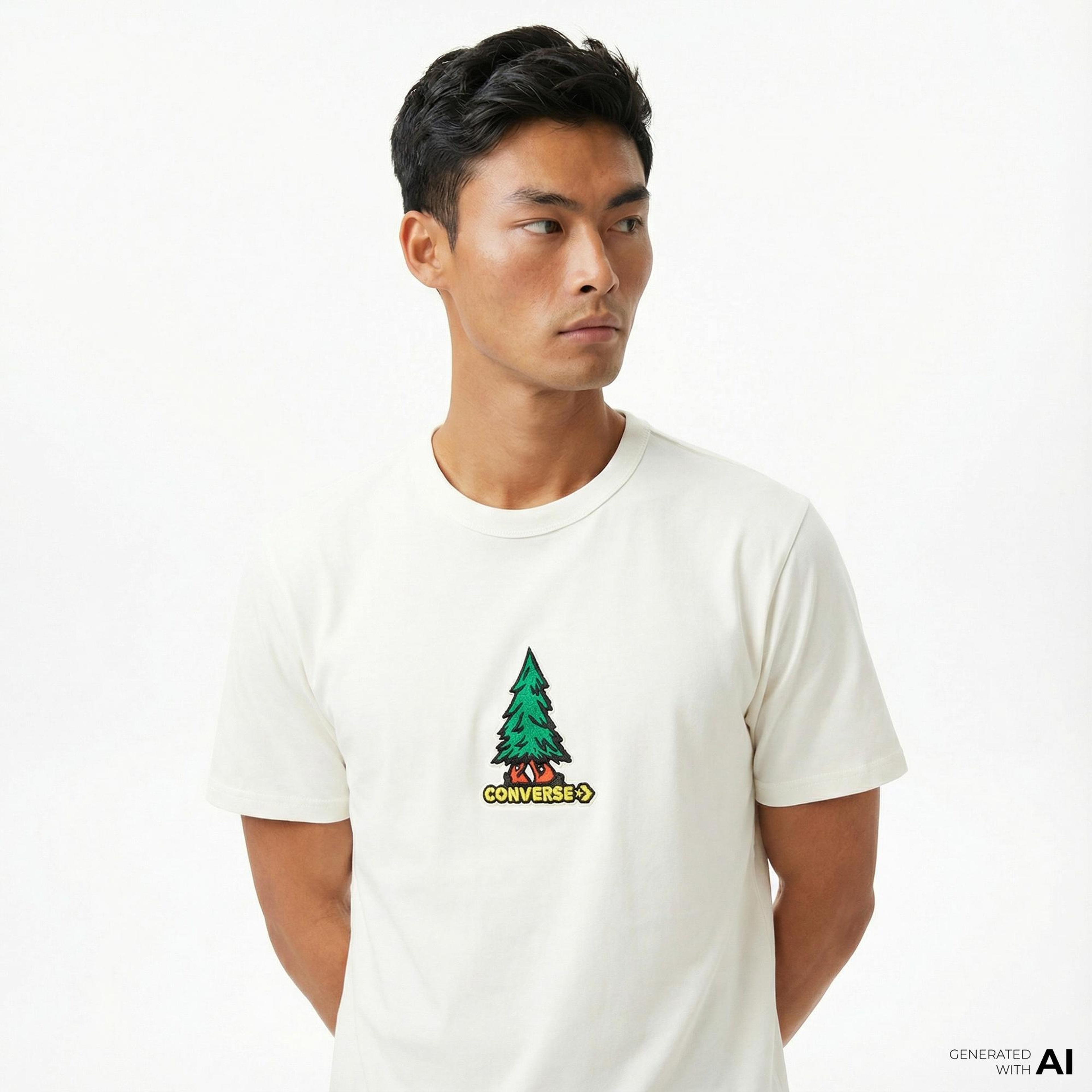 Converse Erkek Krem T-Shirt