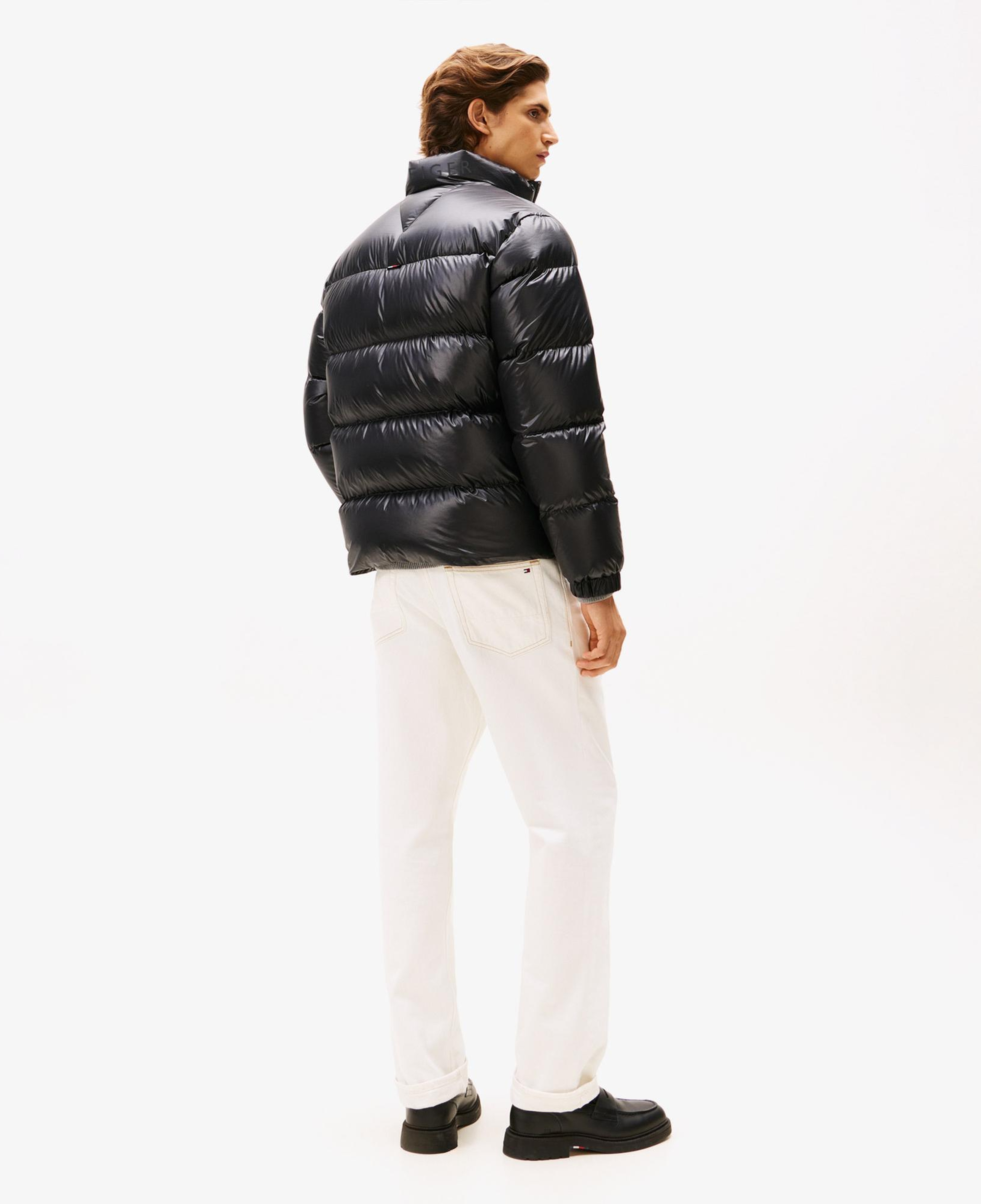 Tommy Hilfiger Shiny Down Stand Erkek Şişme Siyah Mont