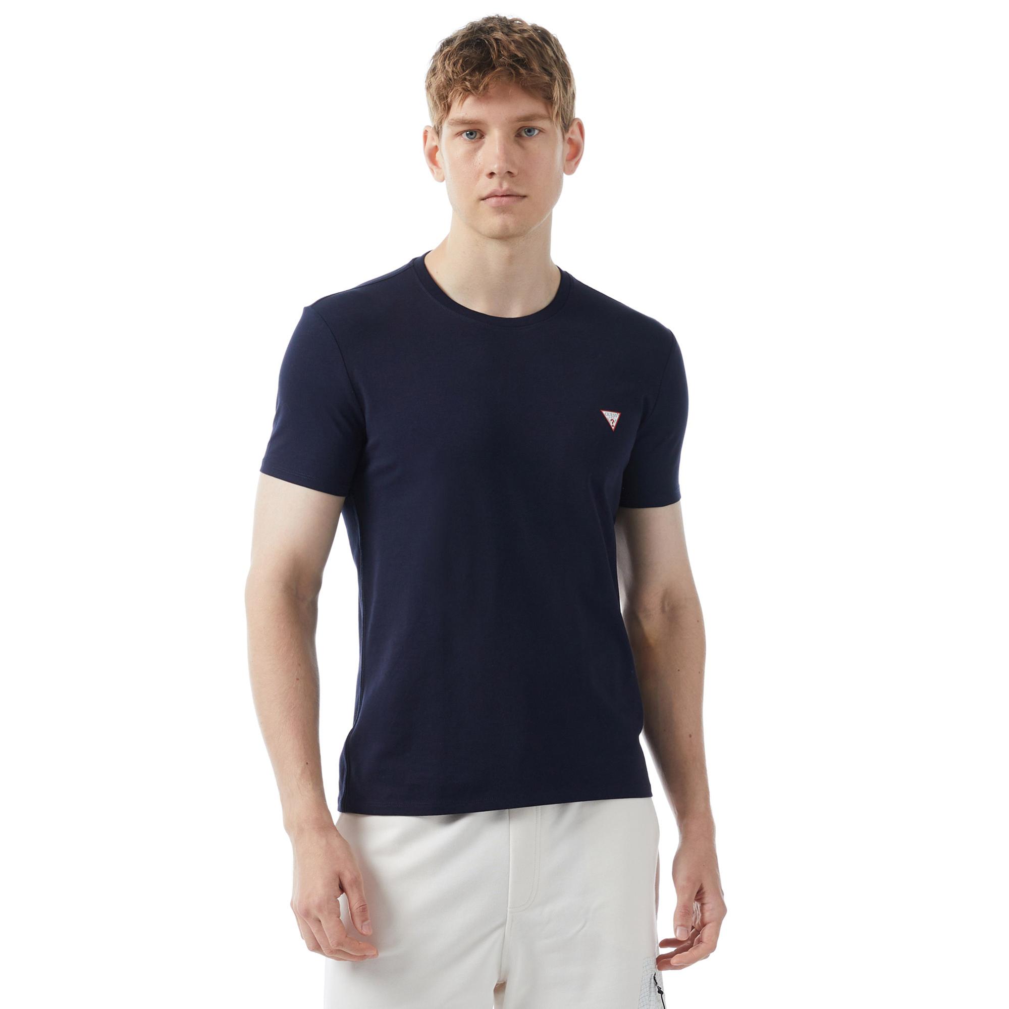 Guess Organic Stretch Jersey Erkek Lacivert T-Shirt