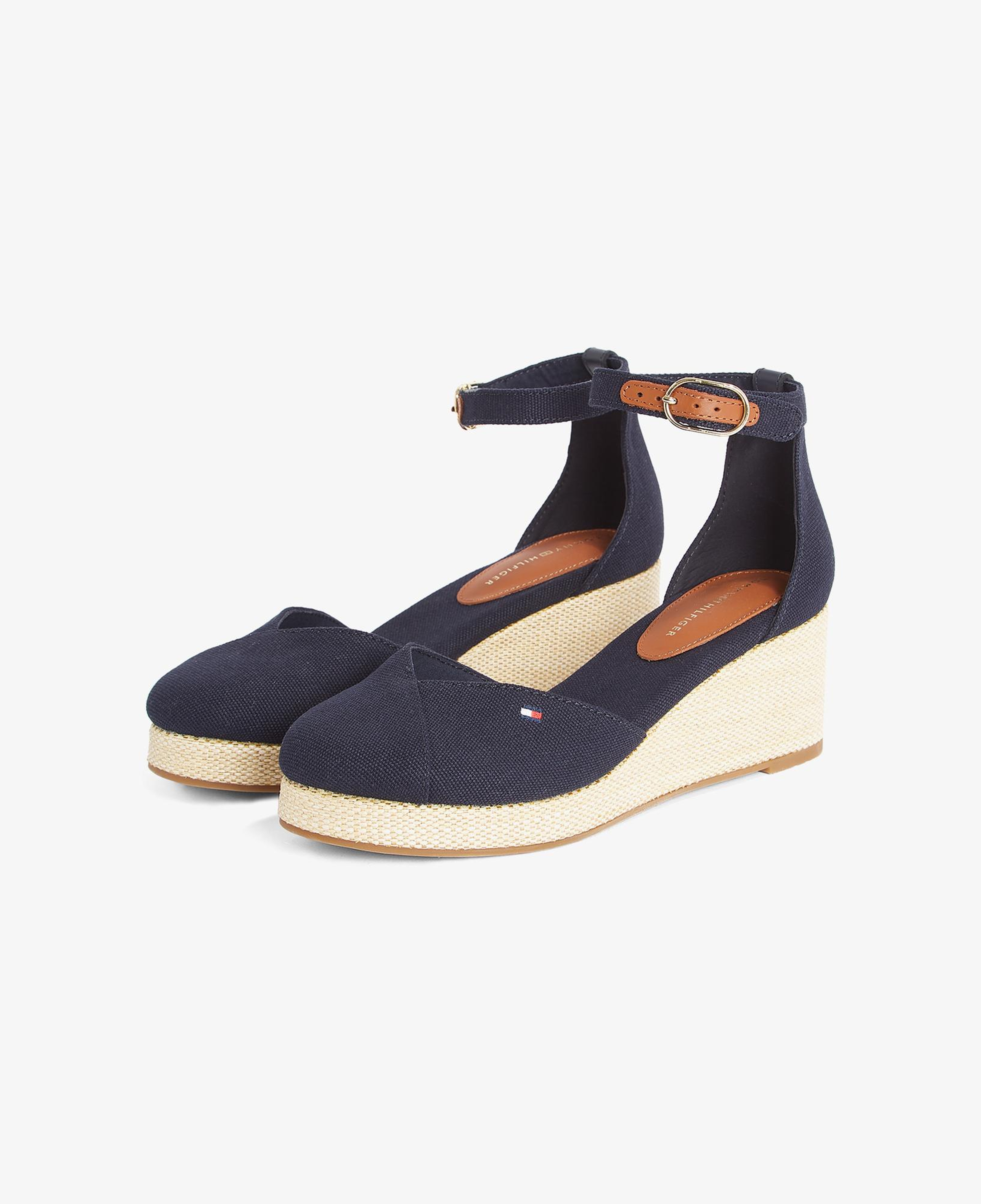 Tommy Hilfiger Flag Closed Toe Mid Wedge Kadın Lacivert Sandalet