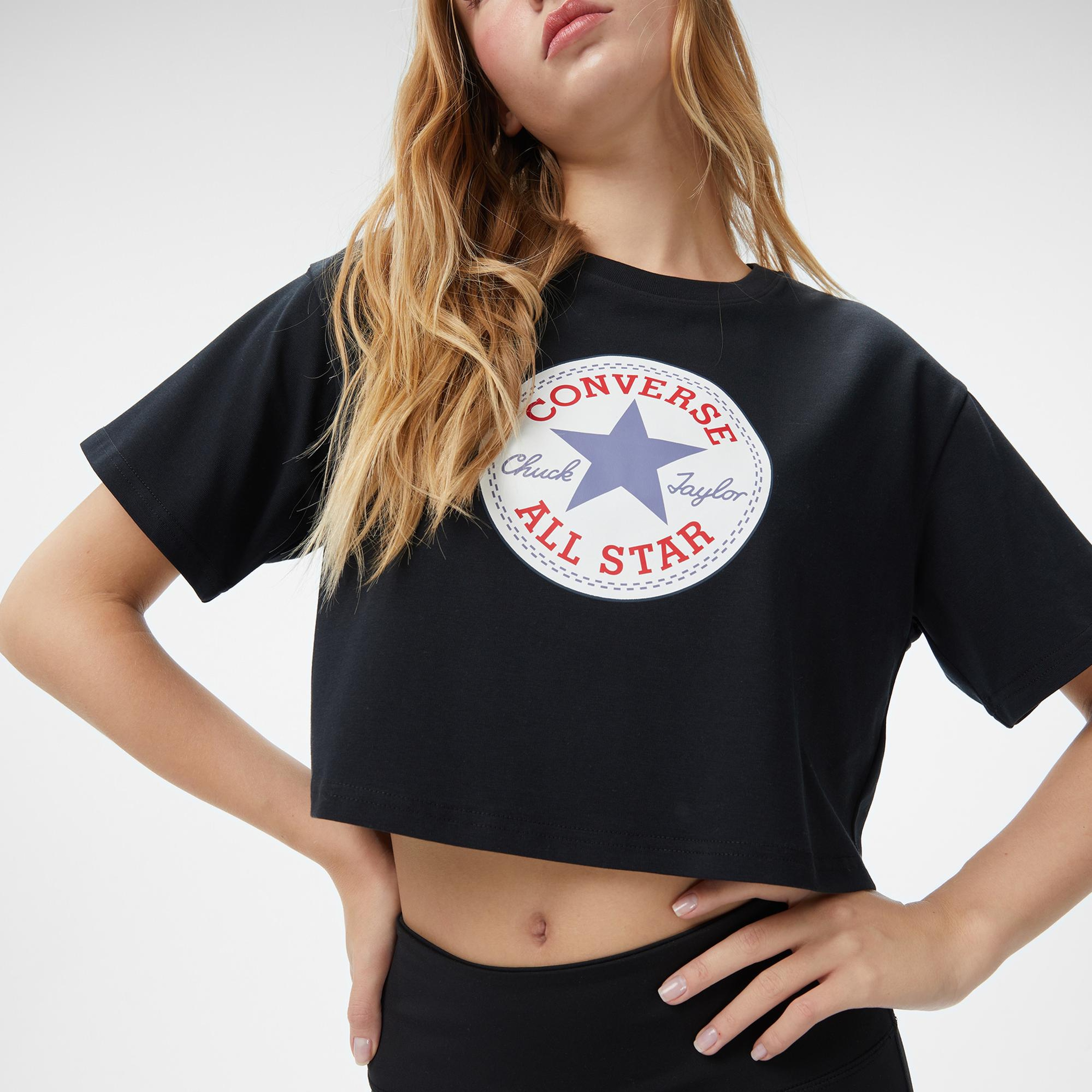 Converse Kadın Siyah T-Shirt