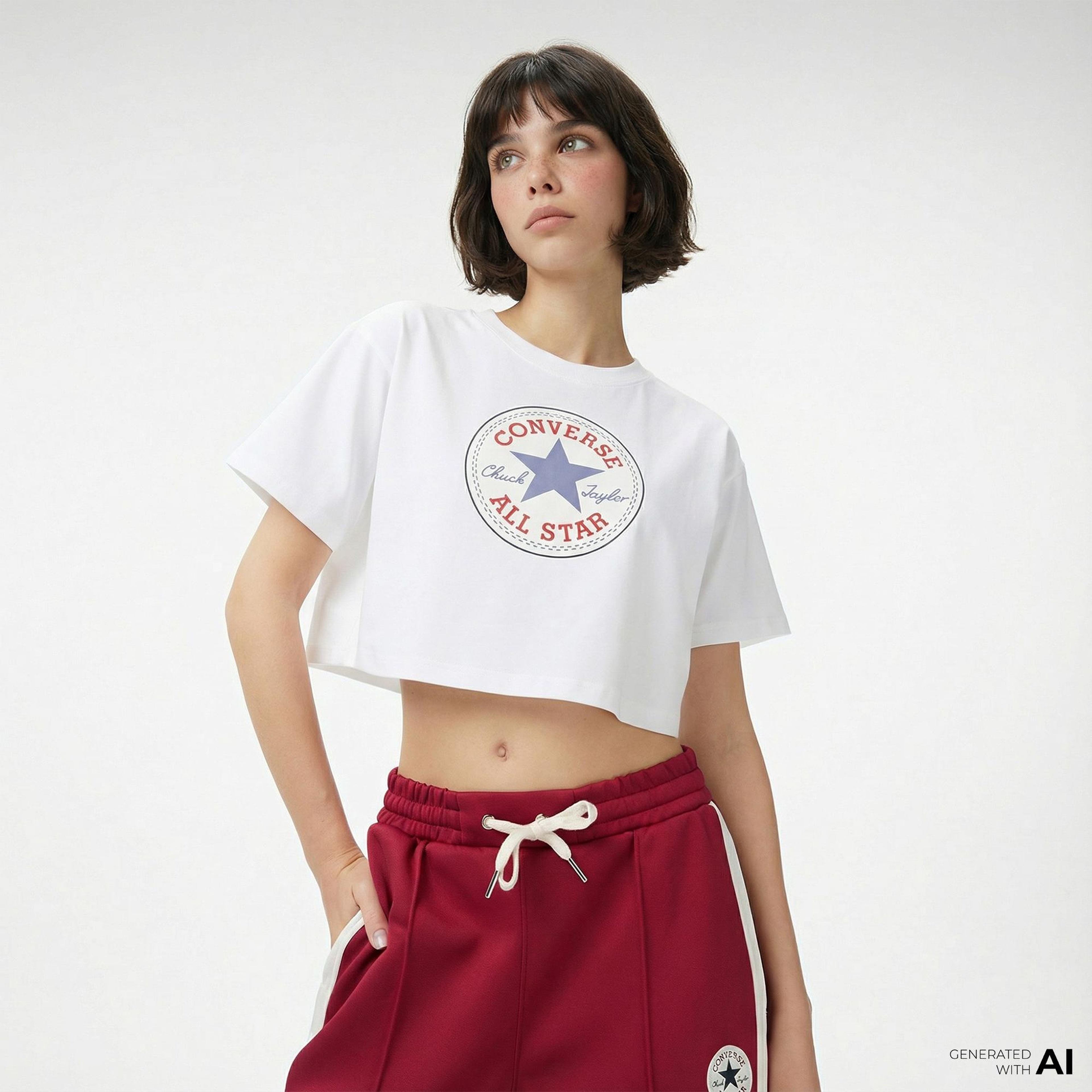 Converse Kadın Beyaz T-Shirt