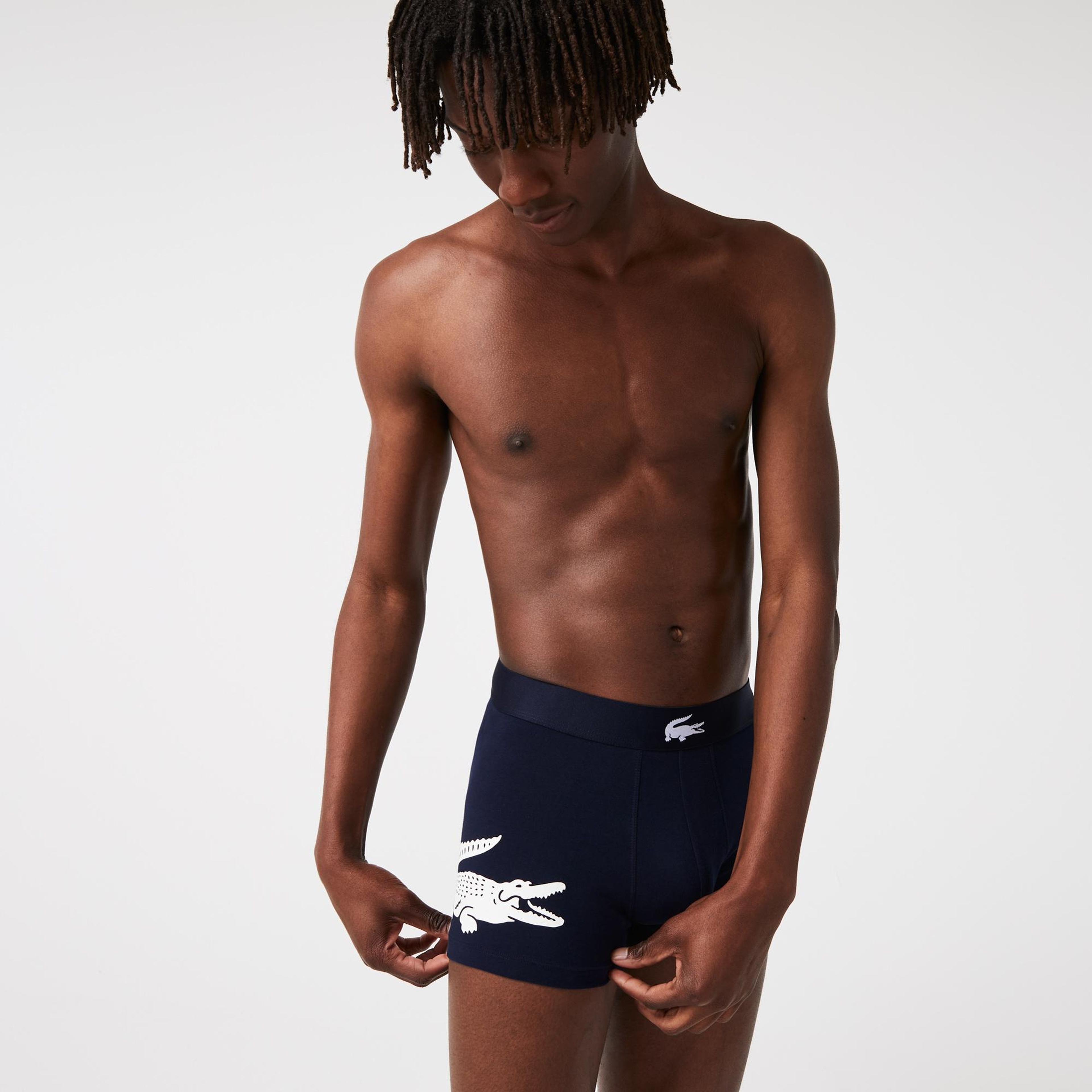 Lacoste Erkek 3'lü Lacivert Boxer