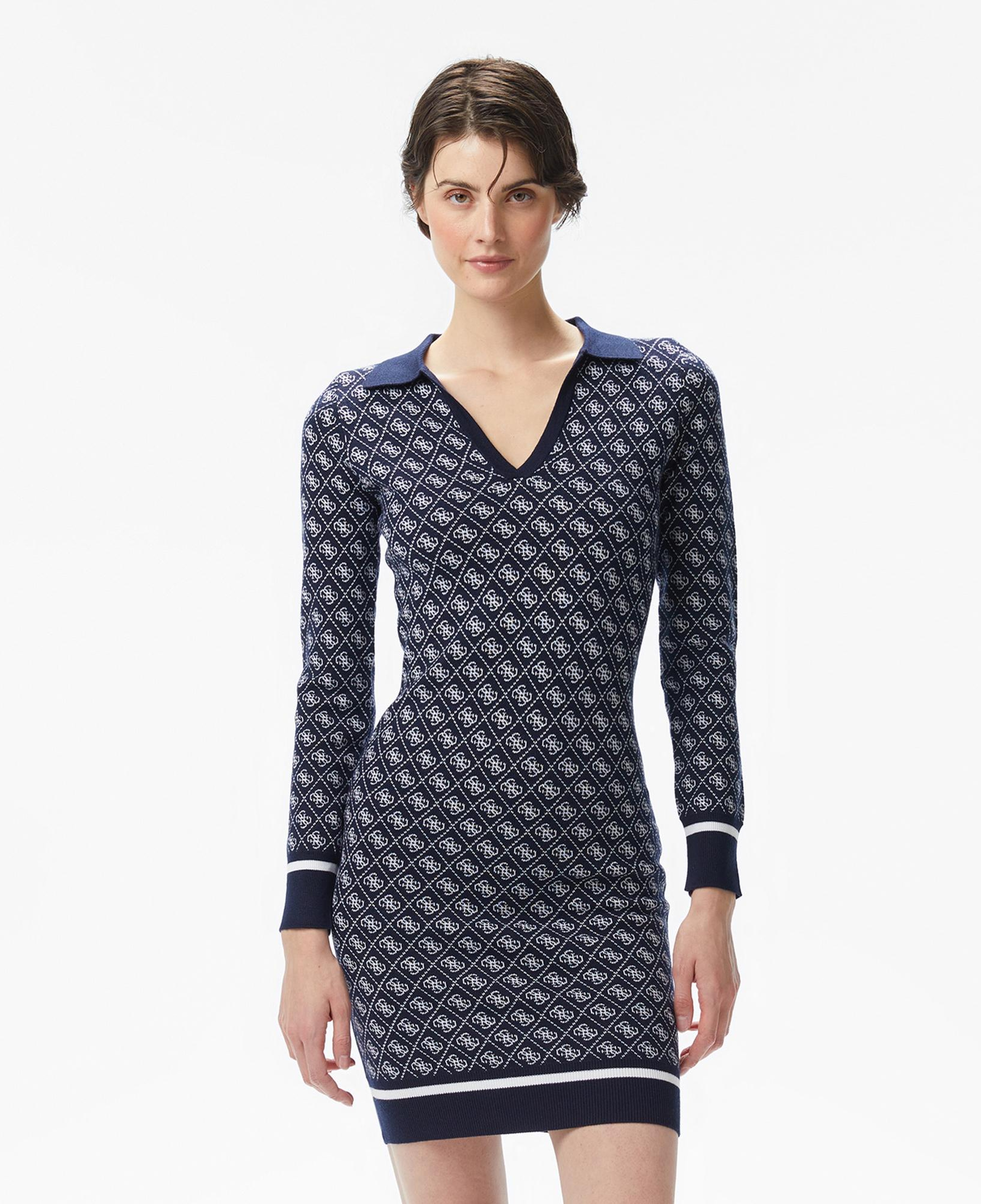 Guess Aubrey Yün Karışımlı Kadın Lacivert Elbise