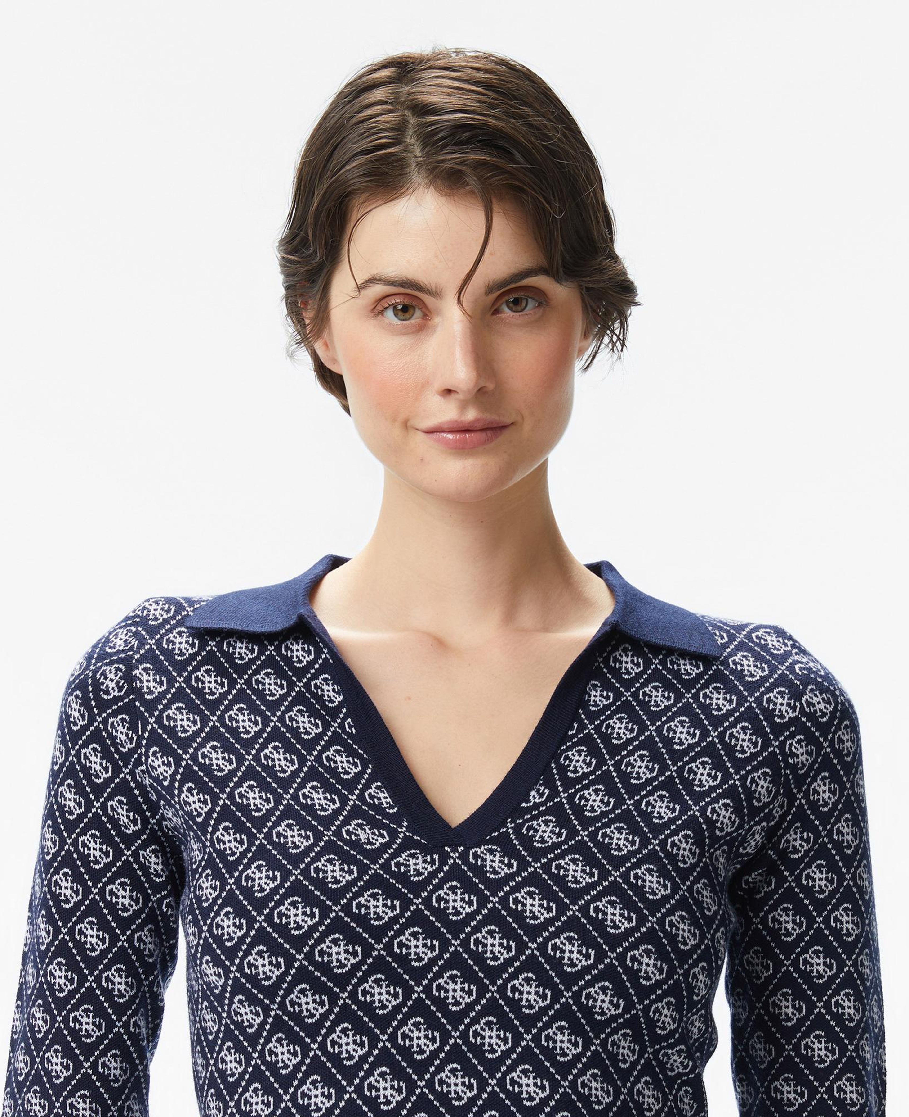 Guess Aubrey Yün Karışımlı Kadın Lacivert Elbise