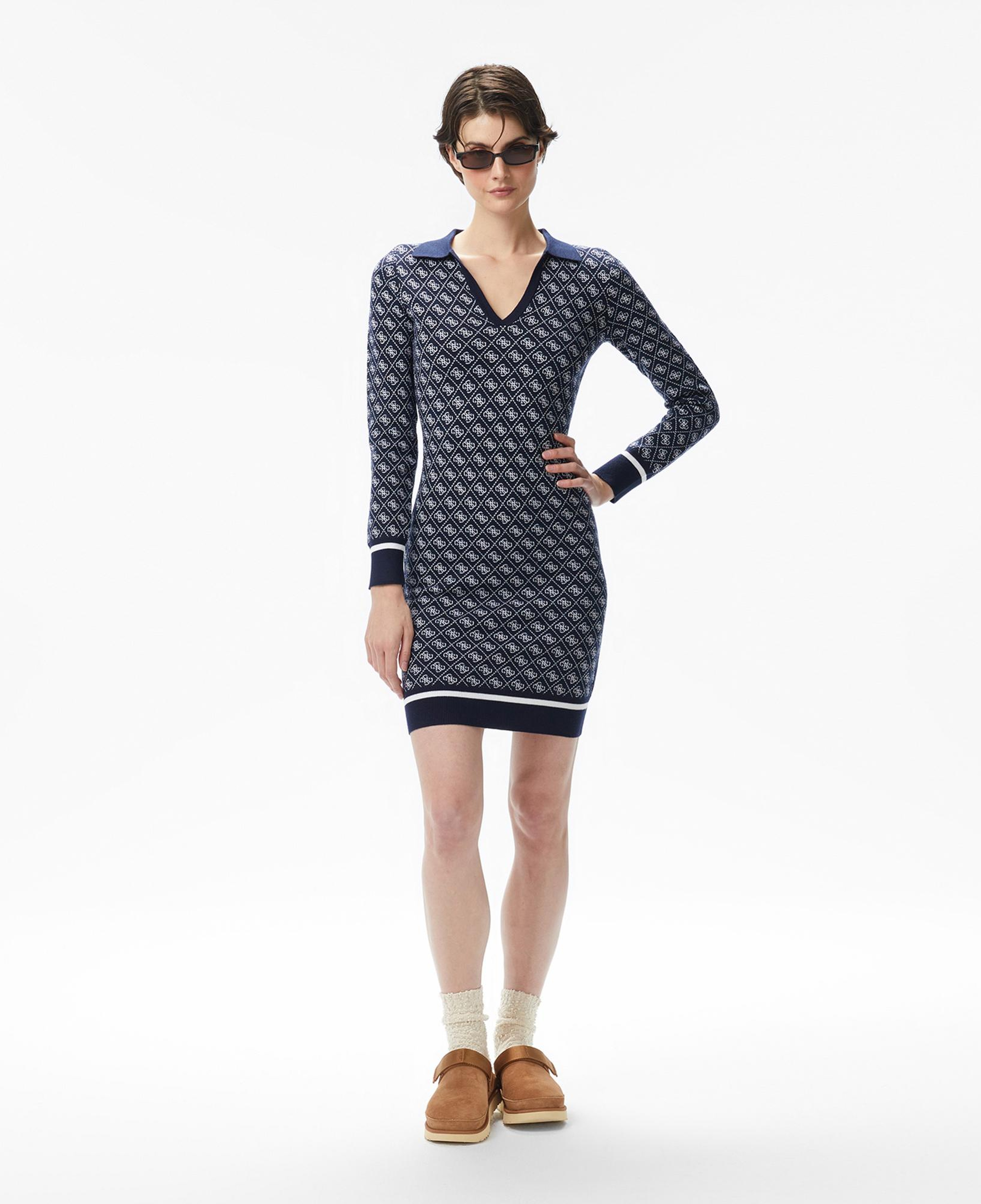 Guess Aubrey Yün Karışımlı Kadın Lacivert Elbise