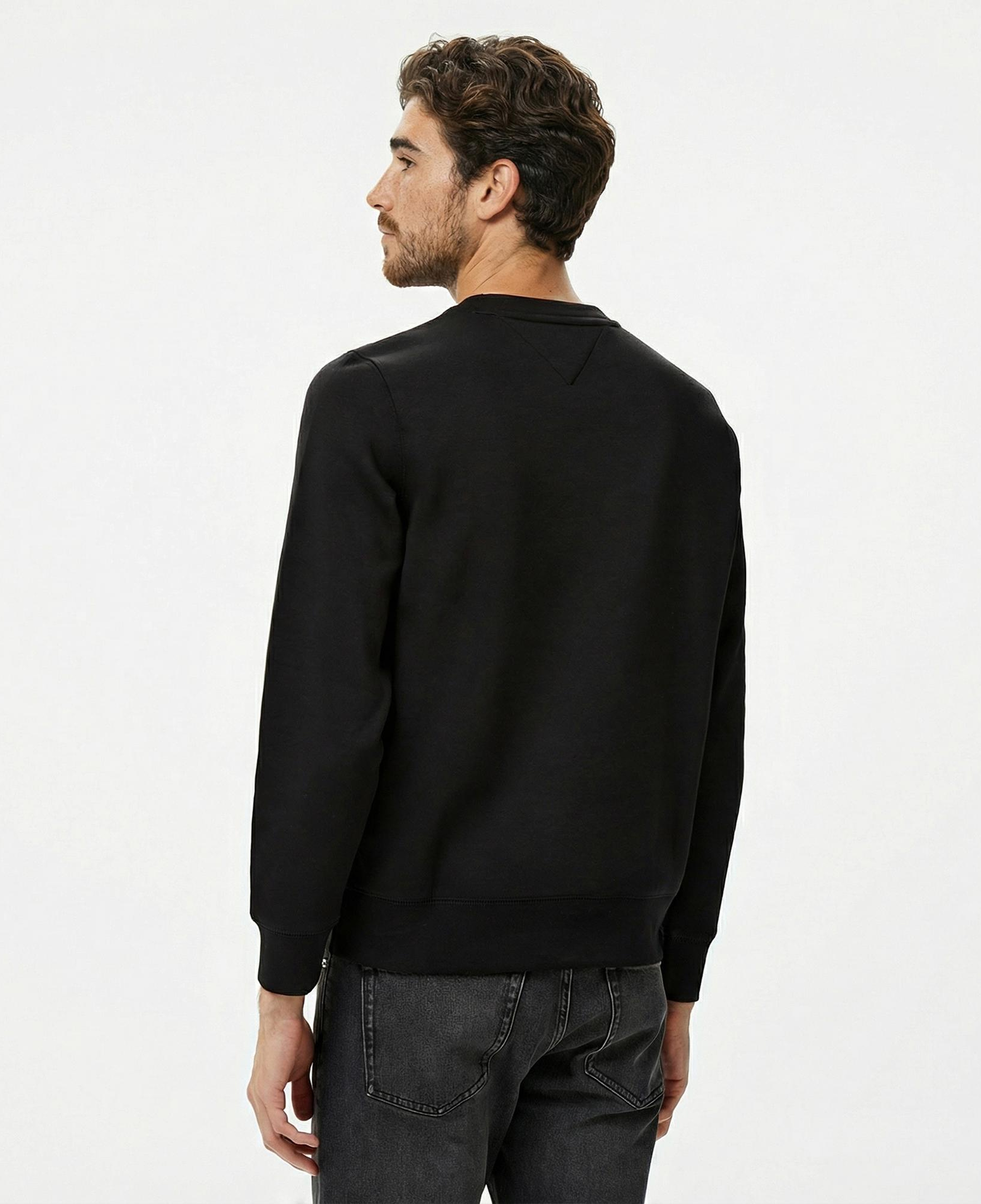 Tommy Hilfiger Tommy Logo Erkek Siyah Sweatshirt