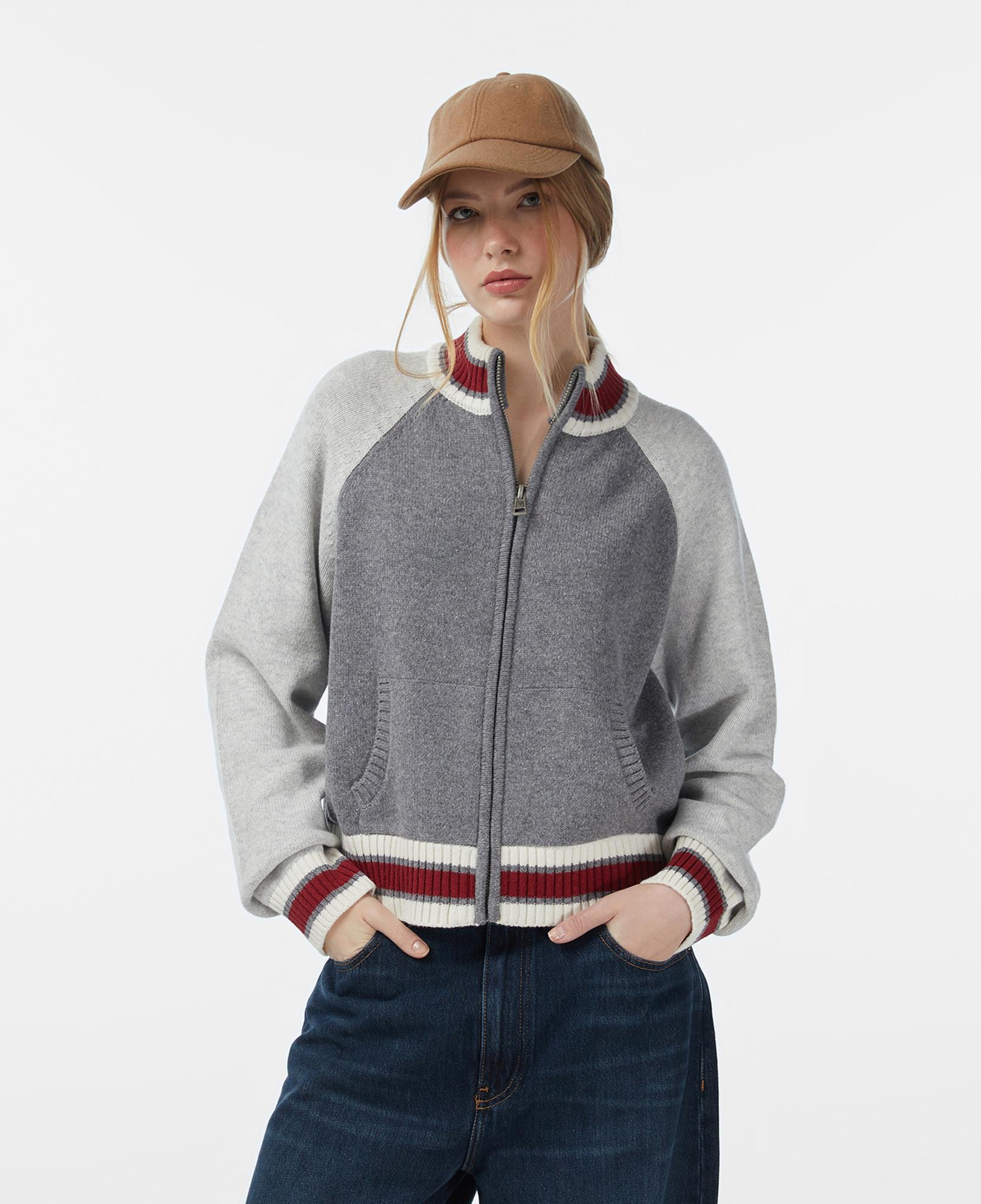 Guess Zipped Back In Yün Karışımlı Kadın Gri Triko