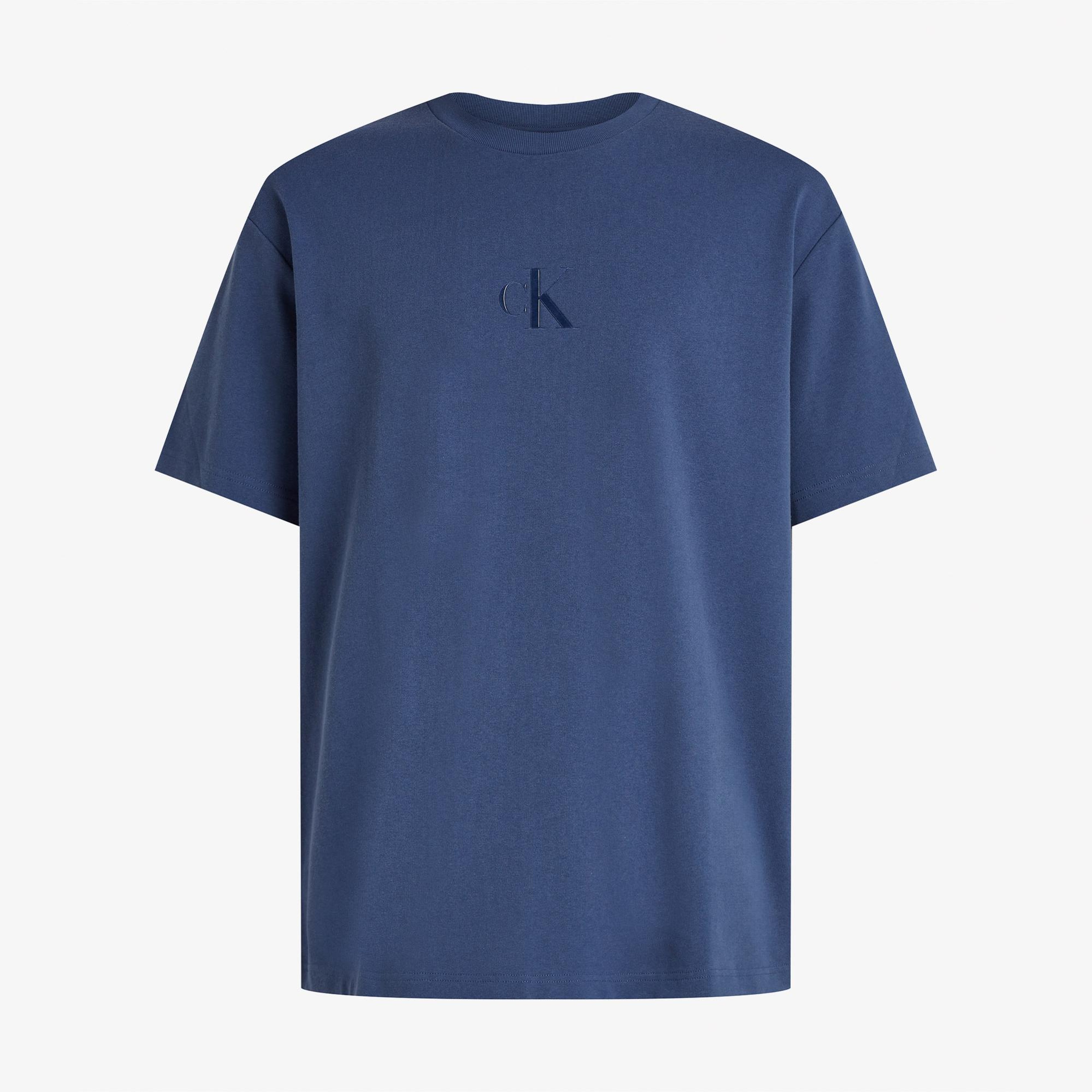 Calvin Klein Rel Liquid Monologo Erkek Mavi T-Shirt