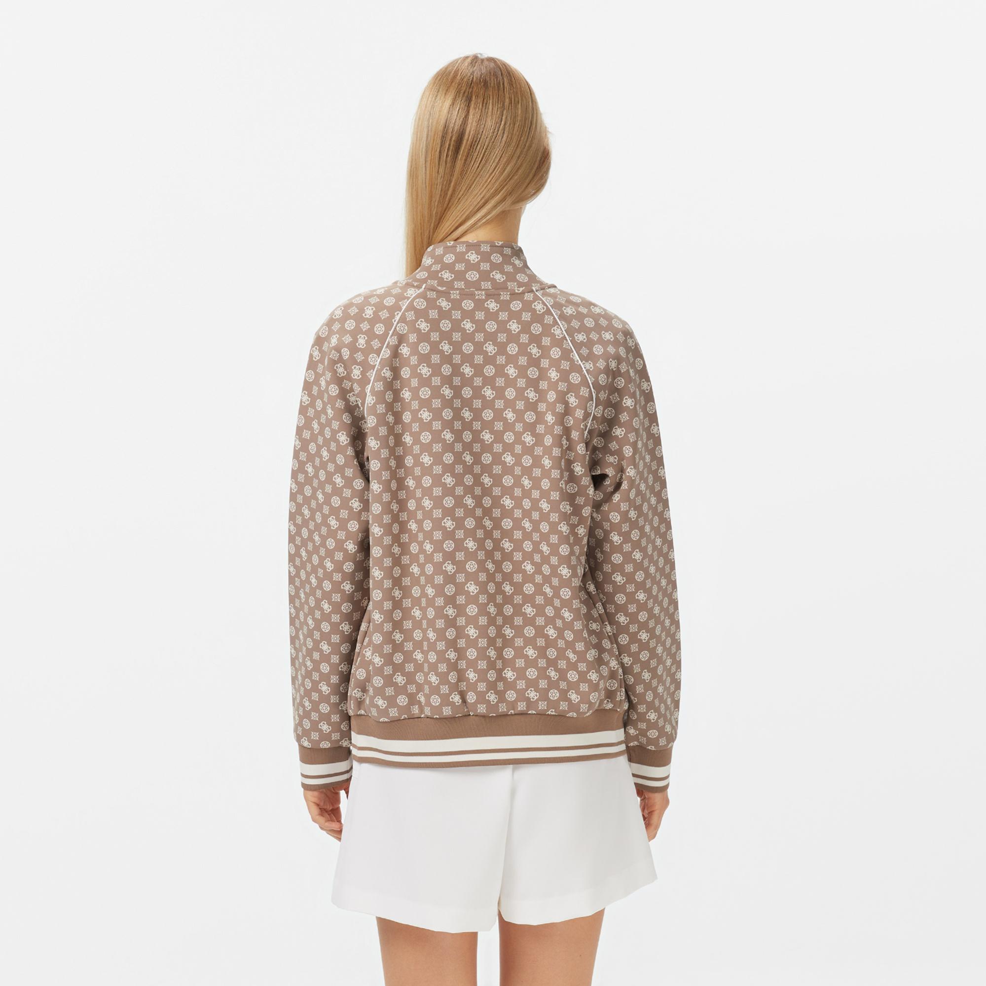 Guess Aggie Scuba Kadın Bej Sweatshirt