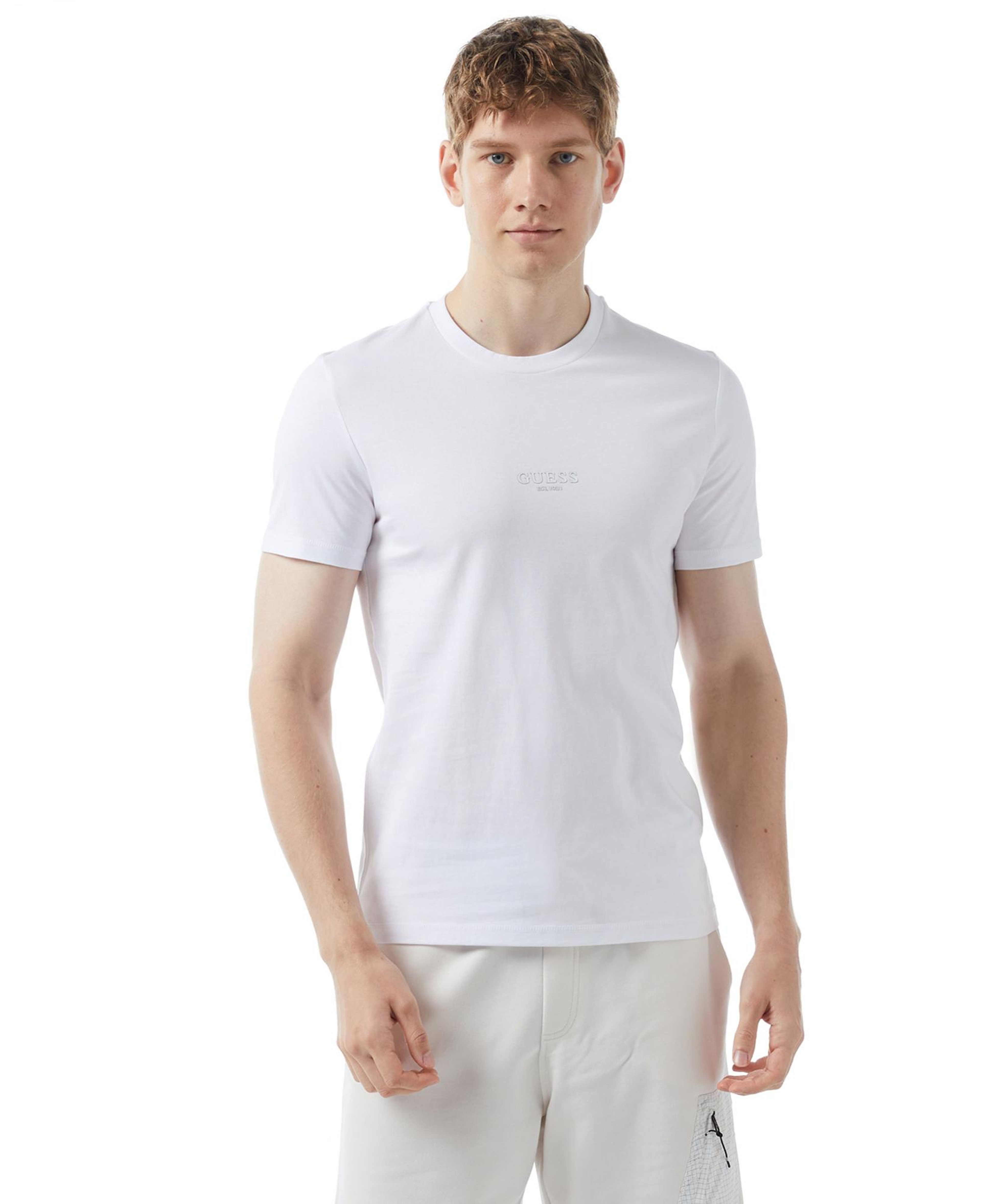 Guess Mid Organic Stream Erkek Beyaz T-Shirt