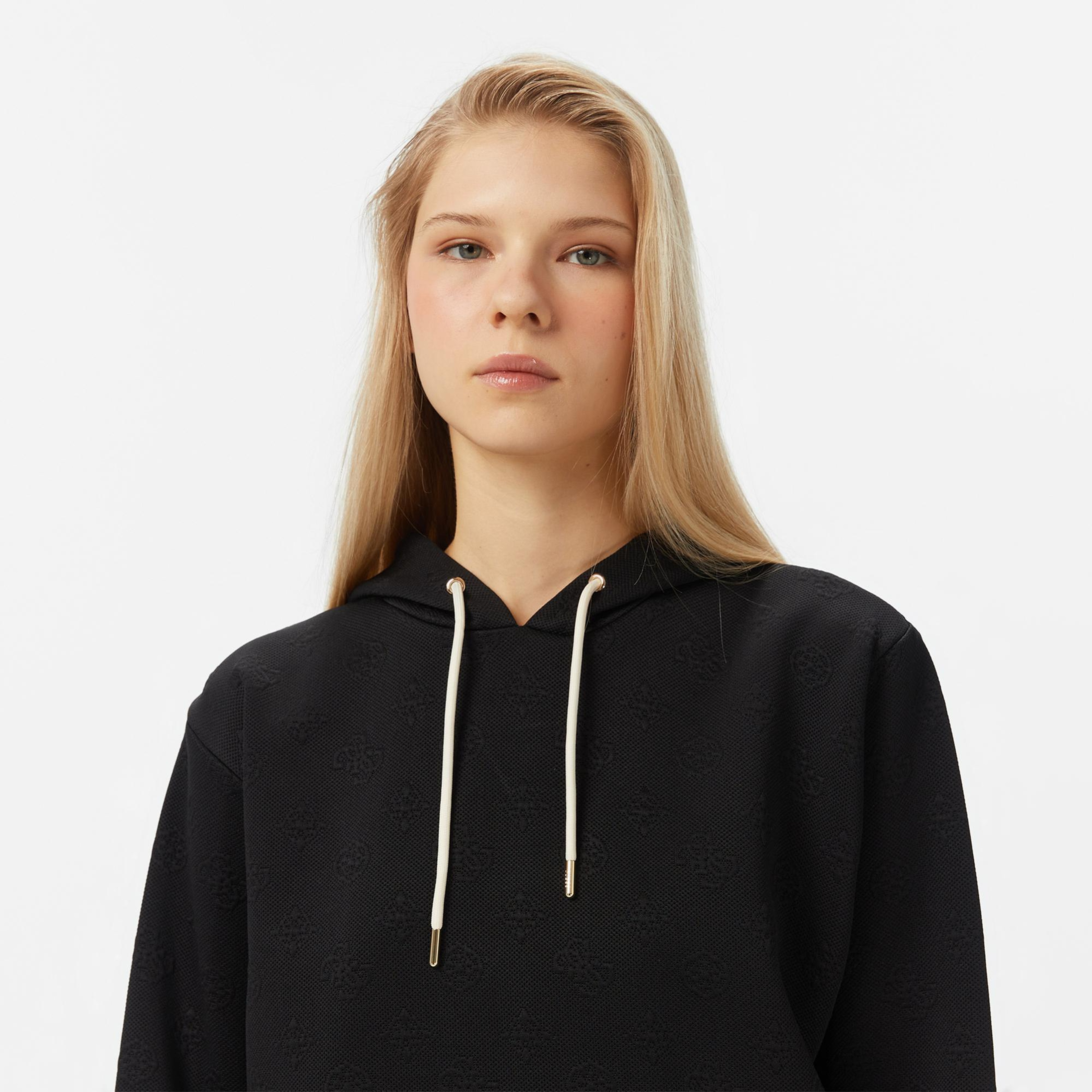 Guess Peony Kadın Siyah Hoodie