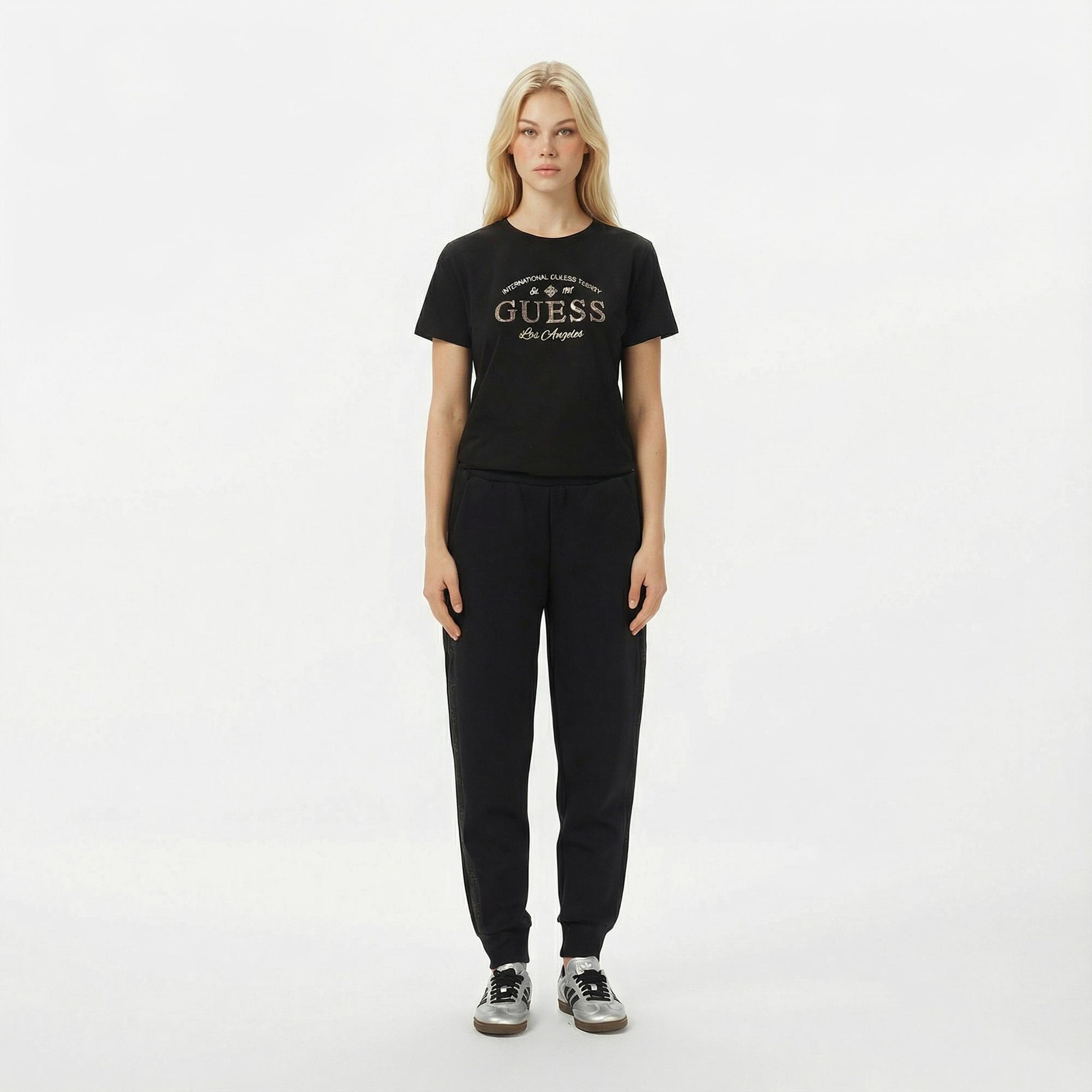 Guess Marina Slim Fit Kadın Siyah T-Shirt