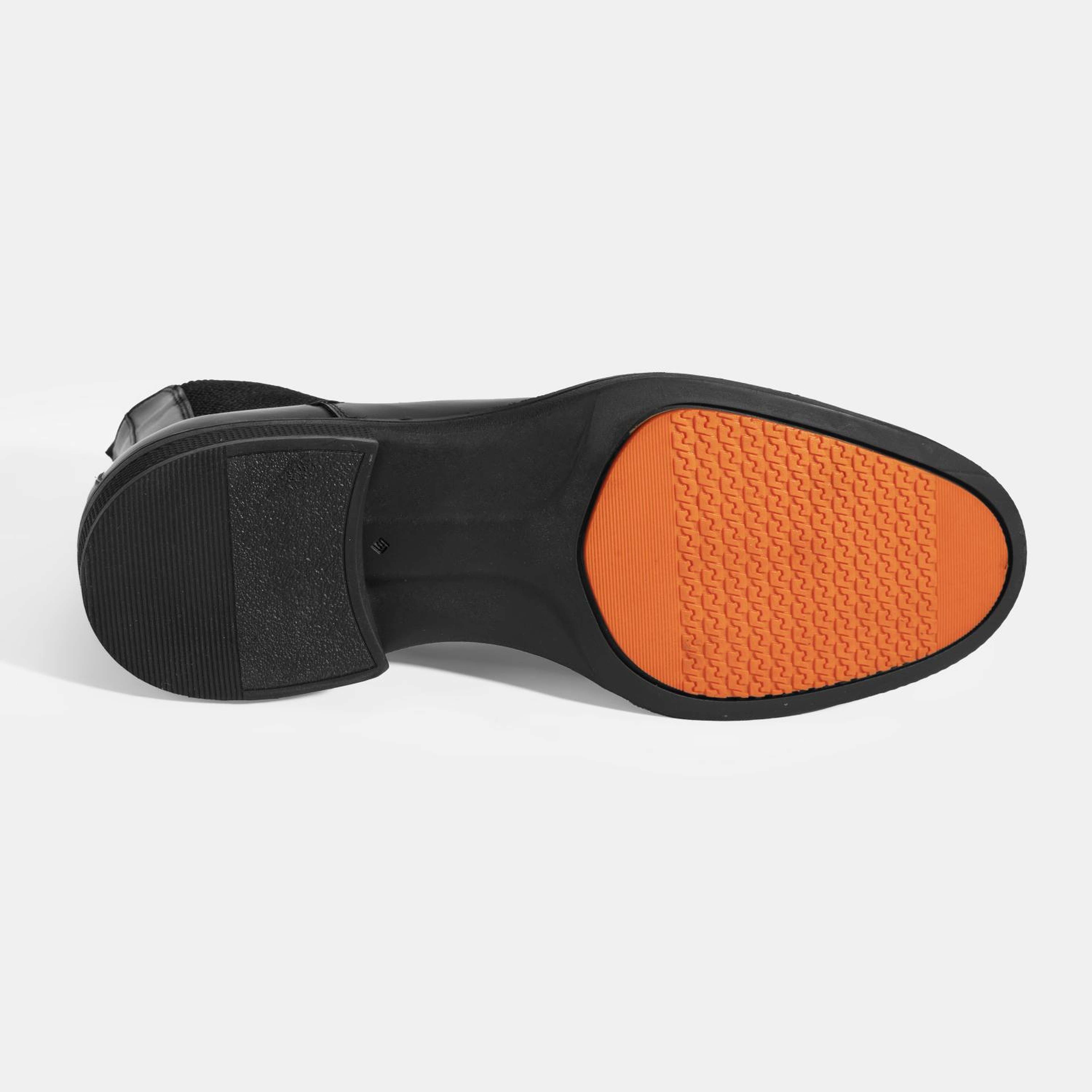 Erkek Siyah Lastik Detaylı Deri Bot