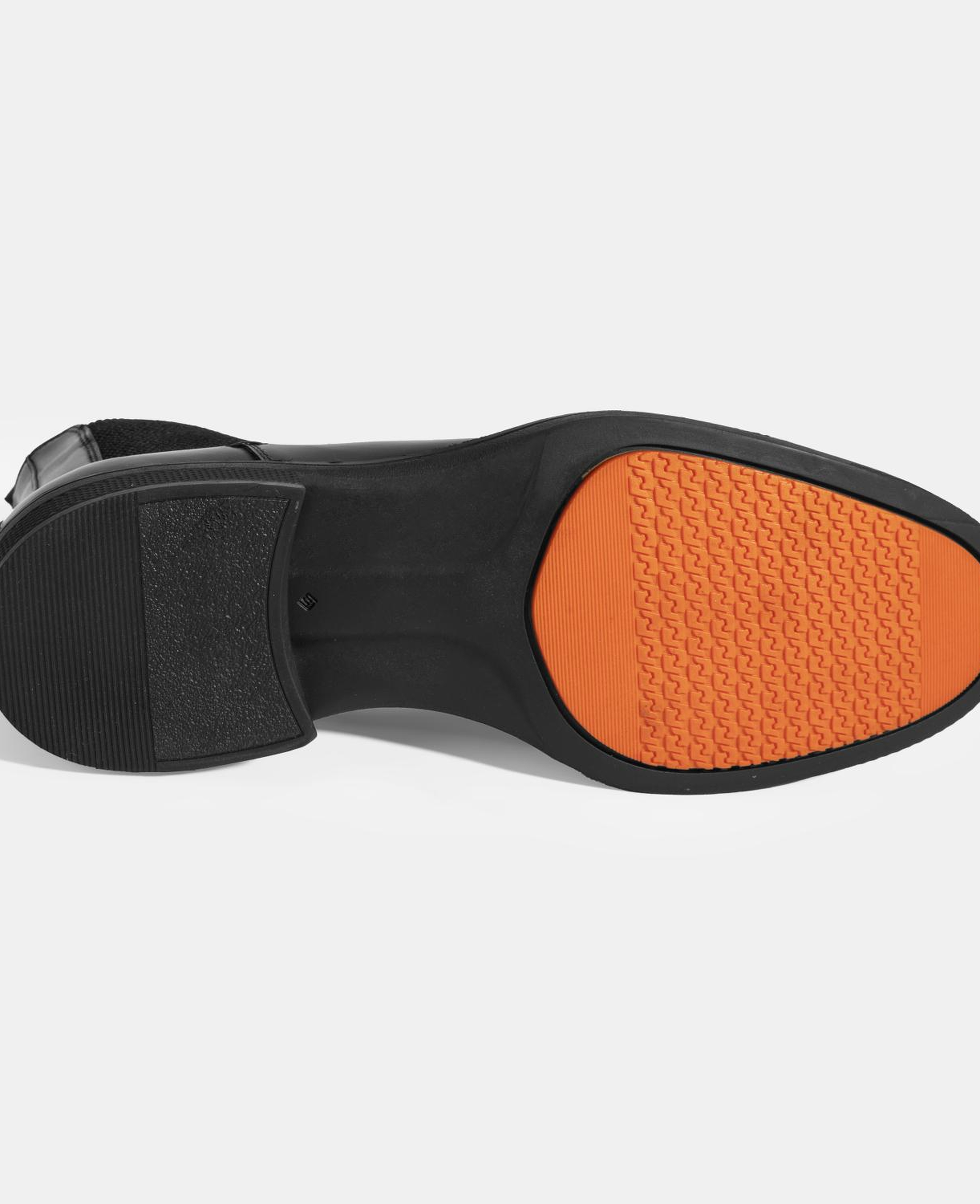 Erkek Siyah Lastik Detaylı Deri Bot