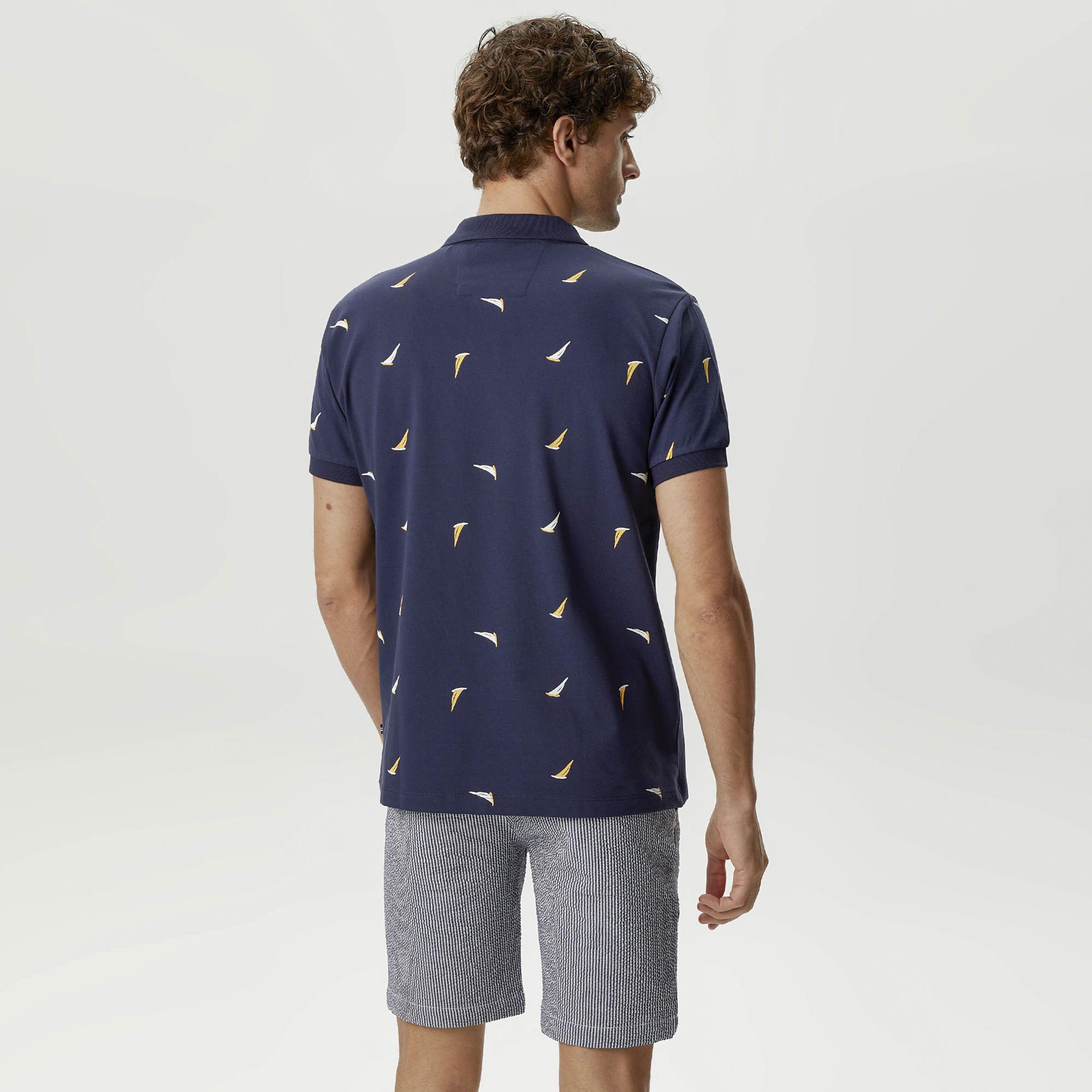 Nautica Erkek Lacivert Classic Fit Kısa Kollu Polo Yaka T-Shirt